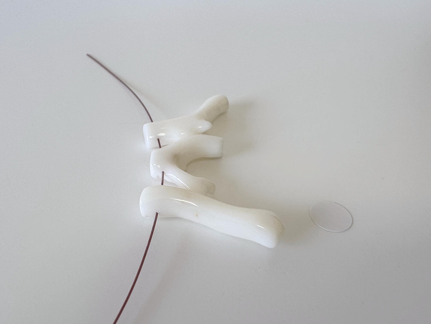 Natural White Coral Branch loose, A Set of 3 Pieces, Side Full Hole, Natural Color Precious Coral Branch, Genuine Coral for jewelry making