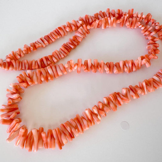 Natural Coral Strand - Pink Orange Deep Sea Coral Branch Strand, 80cm Jewelry Making Beads