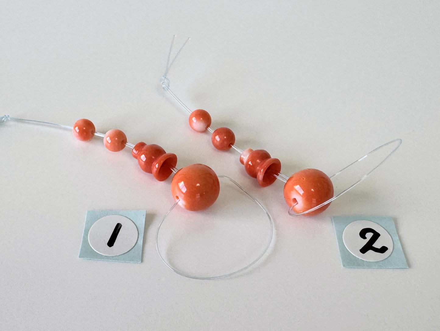 Momo Coral Beads Natural Guru, Three Hole T Beads & Cone, Orange Hue (7.6-7.9mm Diameter, Genuine Coral, Jewelry Crafting)