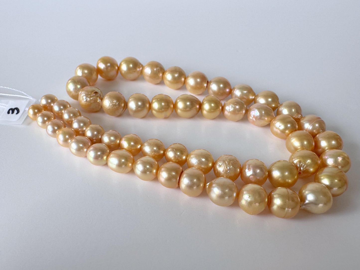 Japanese Akoya Golden Pearl Beads: Approx. 6-10mm Semi-Baroque, Color Treated | Full Strand 42cm, Saltwater Cultured Pearls