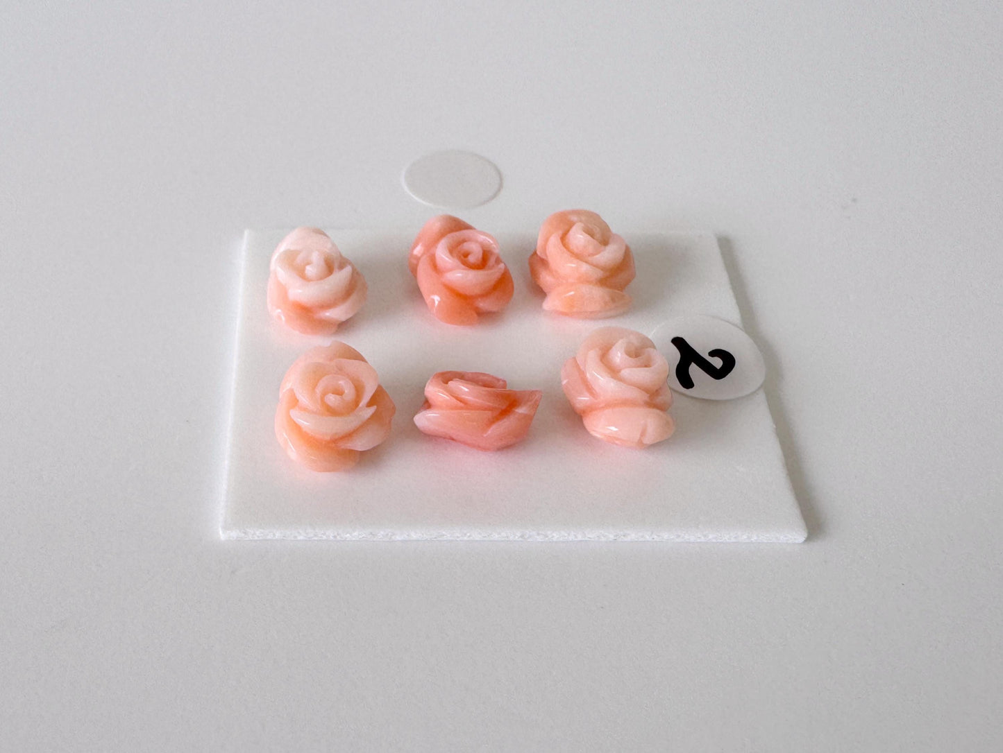 Pink Coral Rose Carvings Set: Deep Sea Jewelry Making (6pcs, 6.2-8.3mm), Value priced for reason