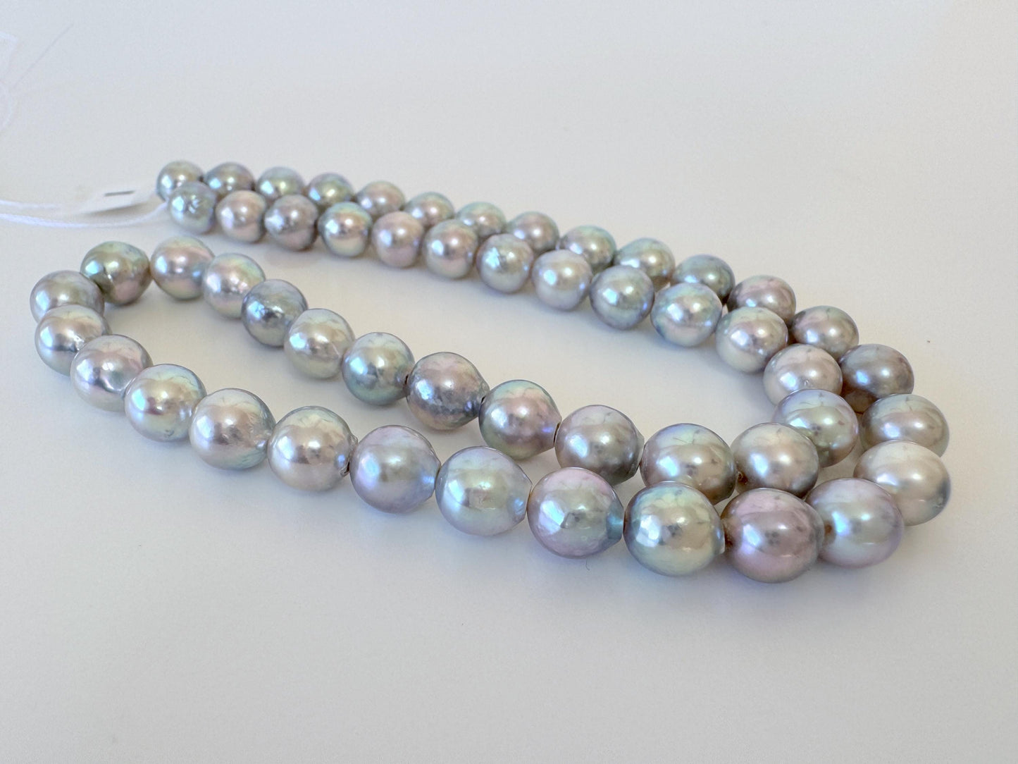 7.5-8mm Natural Blue Akoya Pearl Strand: Japanese Saltwater Pearls