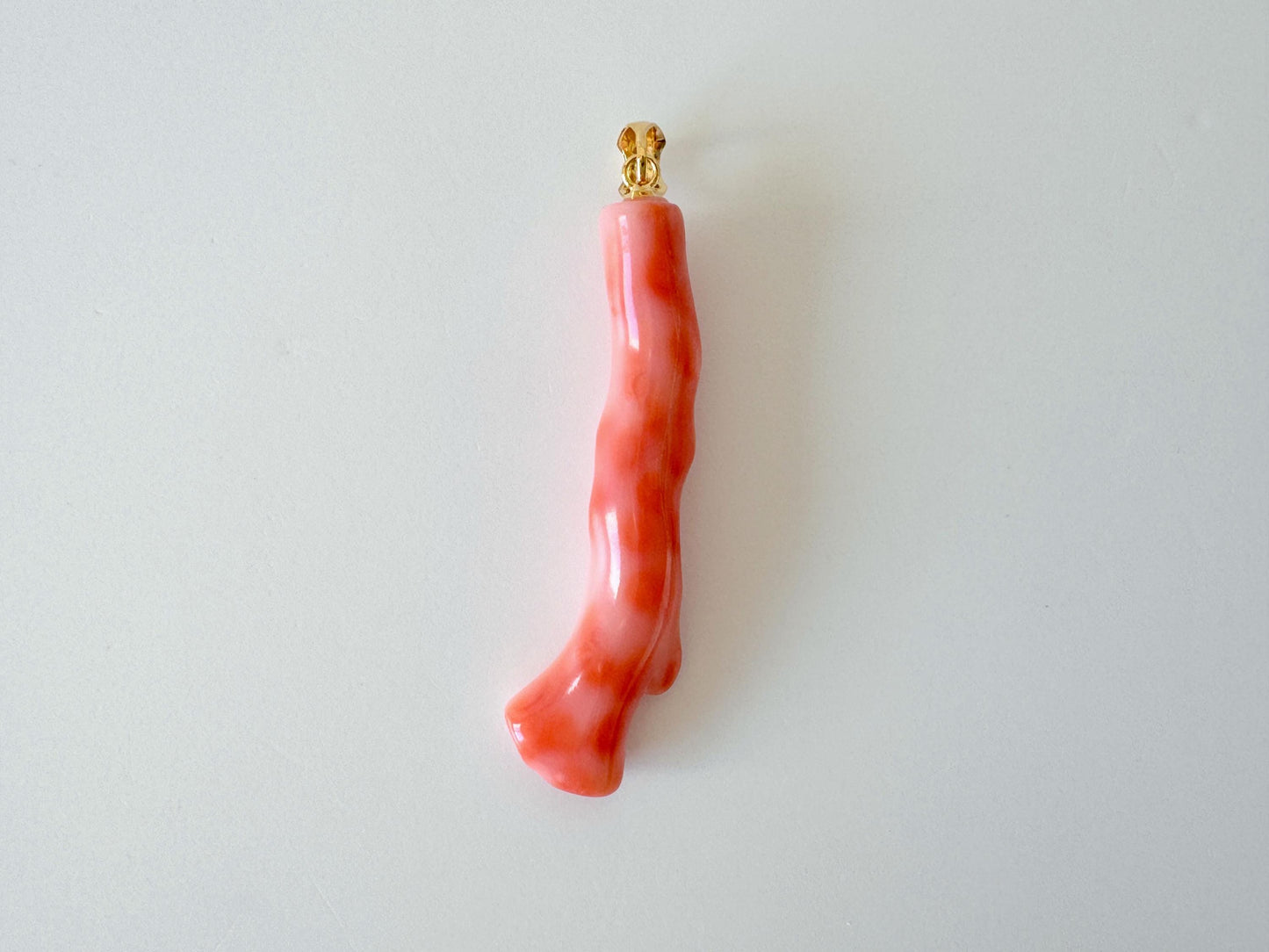 Coral Branch Pendant: Natural Pink Deep Sea Coral, Gold-Plated Silver Bail | 46mm, Jewelry, Unique Organic Design