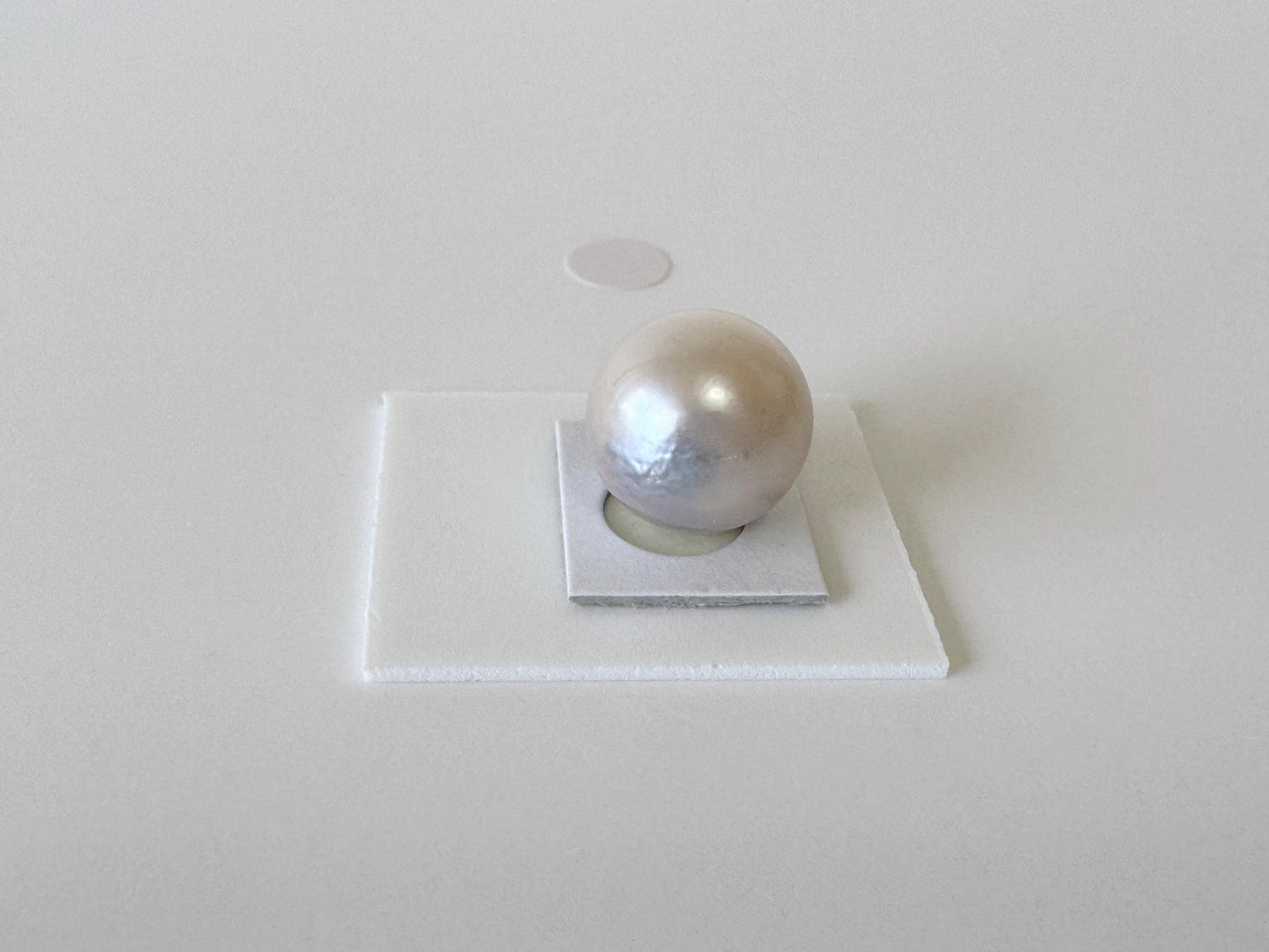 South sea pearl 12.4mm, Natural White/Slightly light blue Color, Half-Drilled Round/Slightly loose, unused vintage, Salt water pearl