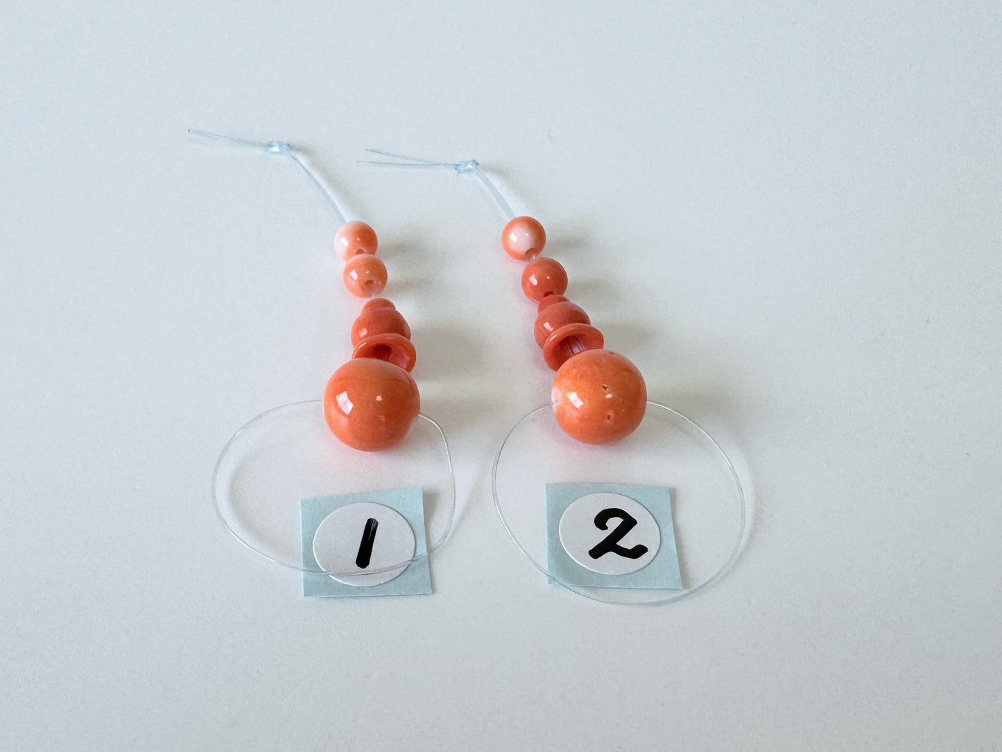 Momo Coral Beads Natural Guru, Three Hole T Beads & Cone, Orange Hue (7.6-7.9mm Diameter, Genuine Coral, Jewelry Crafting)