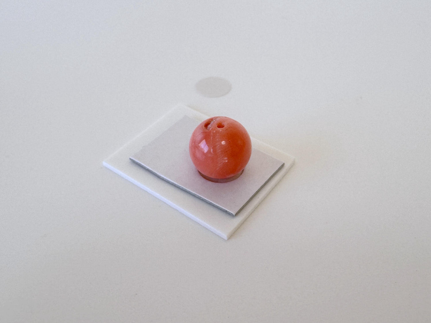 Natural Momo Coral Bead | 10.5mm Orange Round Coral Gemstone Half Drilled Hole Jewelry Crafting