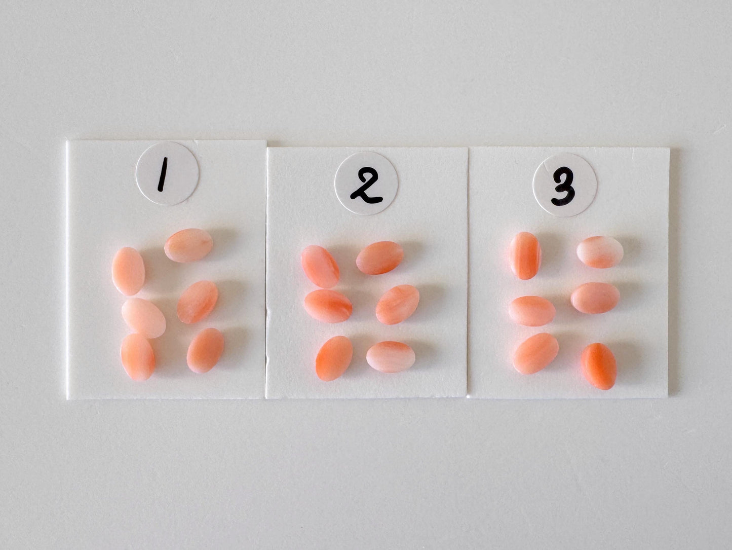 Deep Sea Coral Cabochons: Natural Pink Orange Oval - 6x4mm Gemstones, Set of 6, Jewelry Making Supplies