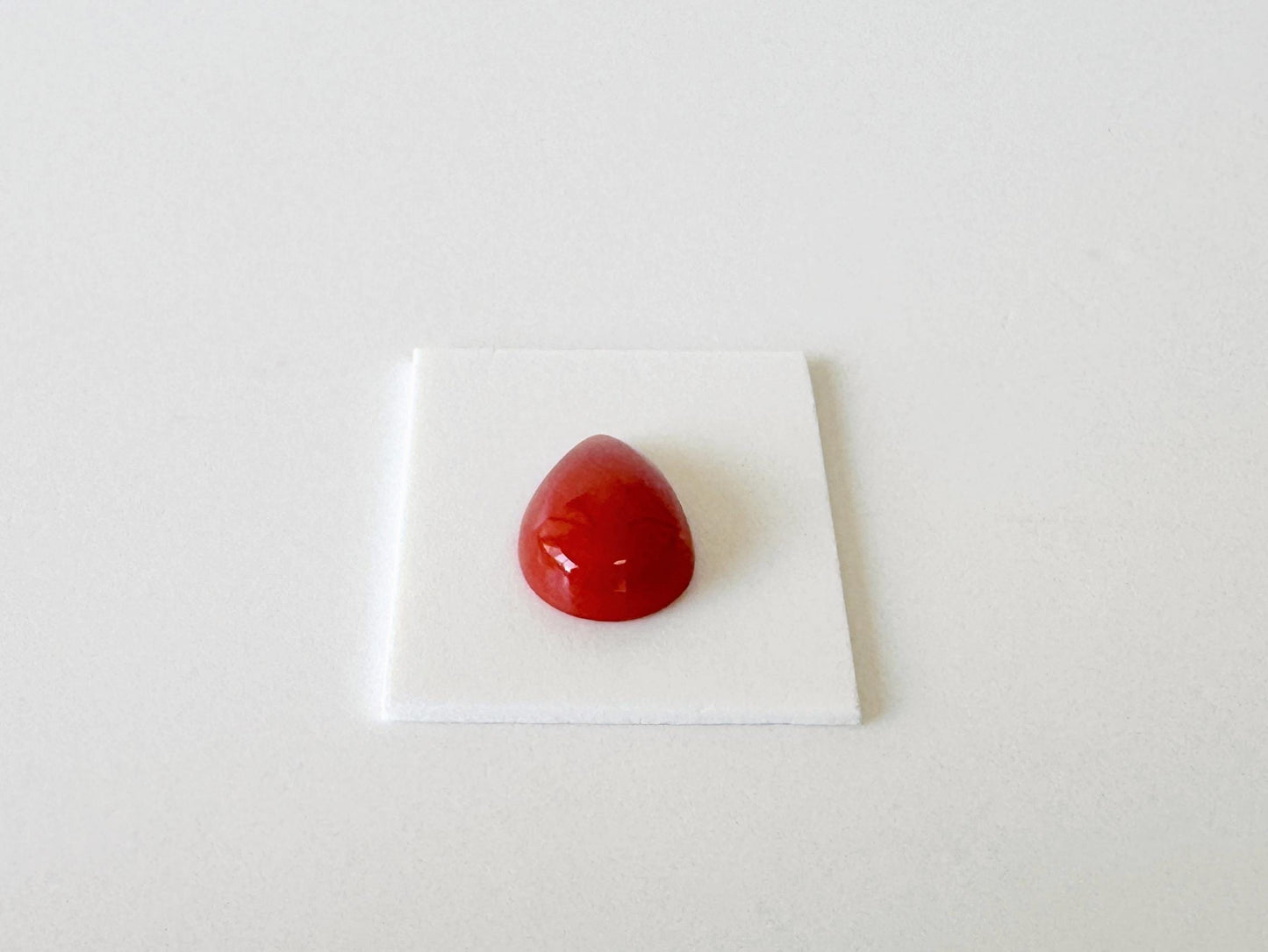 Red Coral Cabochon, Japanese Aka Coral Pear Gemstone Loose | 11.7X8.2Mm | Jewelry Making Supplies, Drilled Back