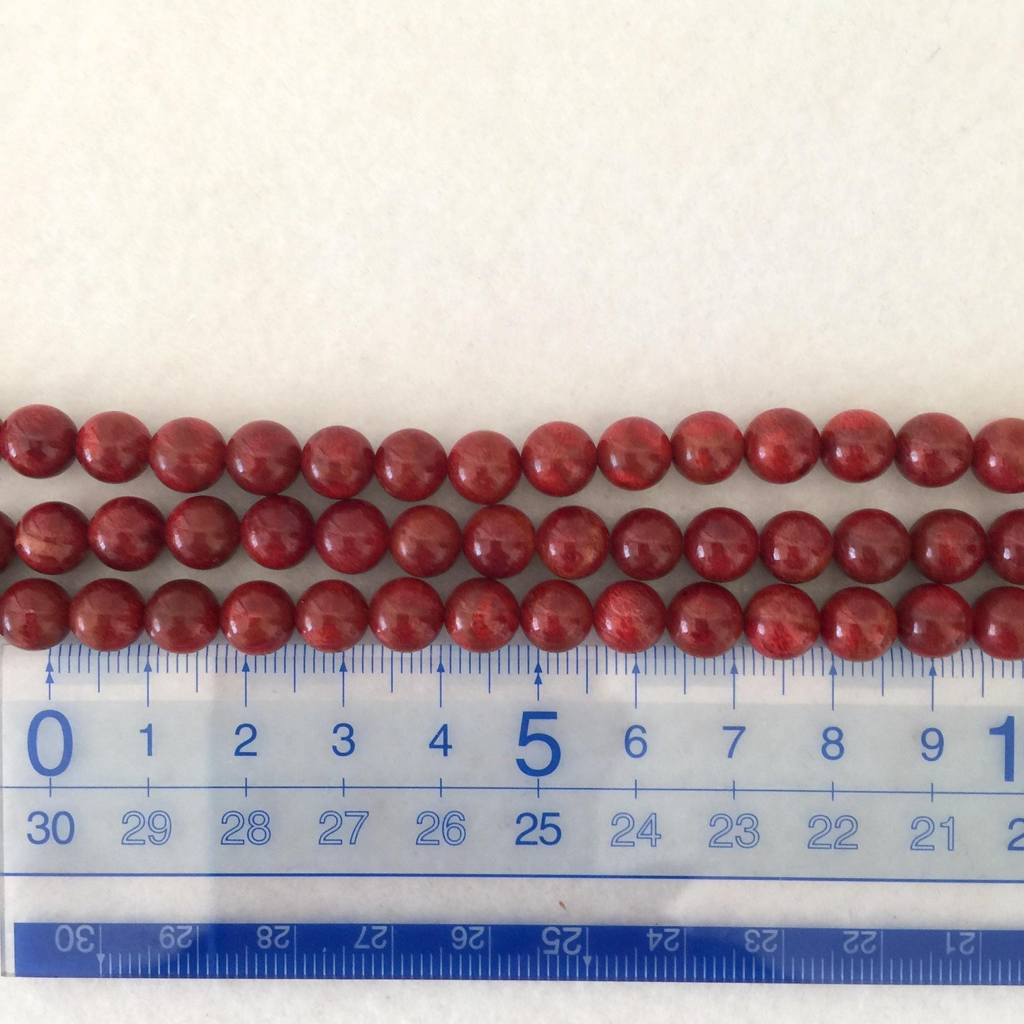 Natural sponge coral 7.5mm strands, Very deep red color, 15.7inches, 40cm, Apple coral strands, Price per strand