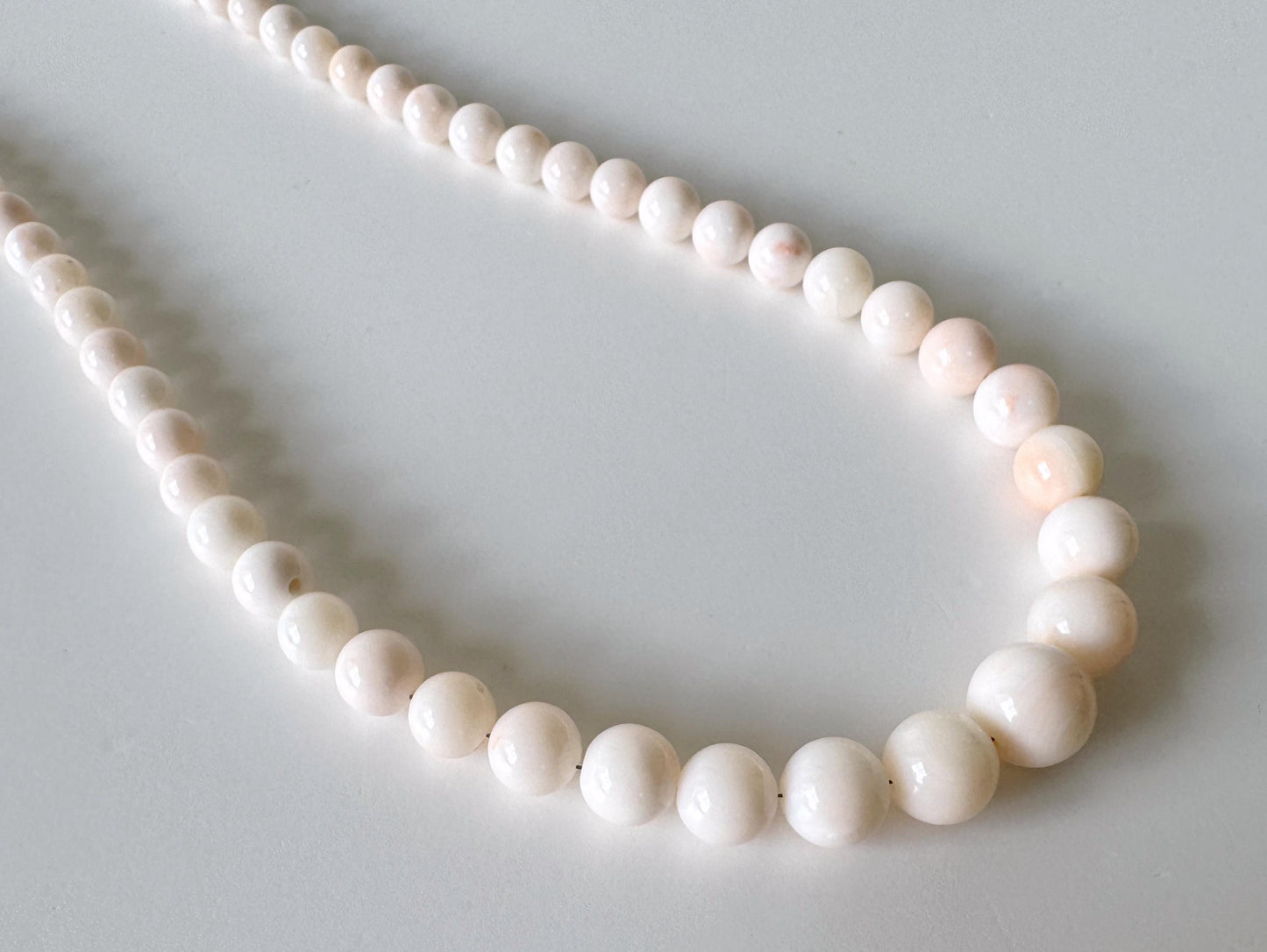 Natural Coral Strand Beads: Midway Deep Sea White/Very Slightly Light Pink Round, 5-10.8mm, 40cm | Jewelry Supplies, Craft Beads
