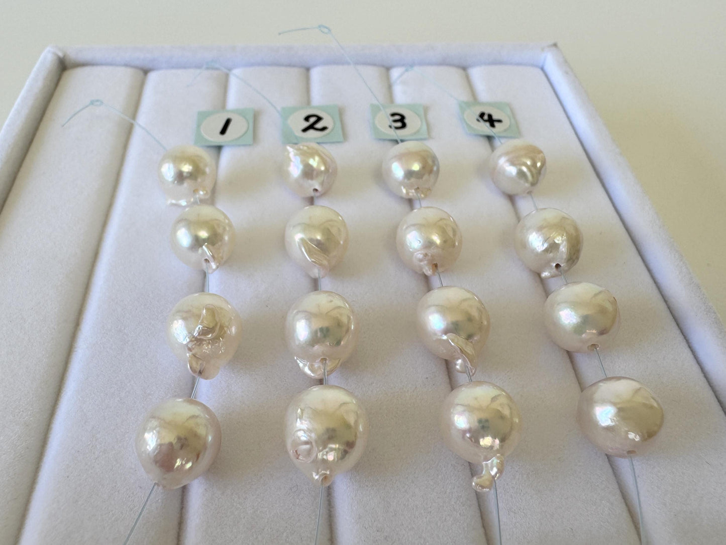 Akoya Pearl Beads - Japanese Cultured Baroque Pearls, 8.5-9mm Mini Strand of 4 Pieces - Saltwater Origin, Jewelry Making Supplies