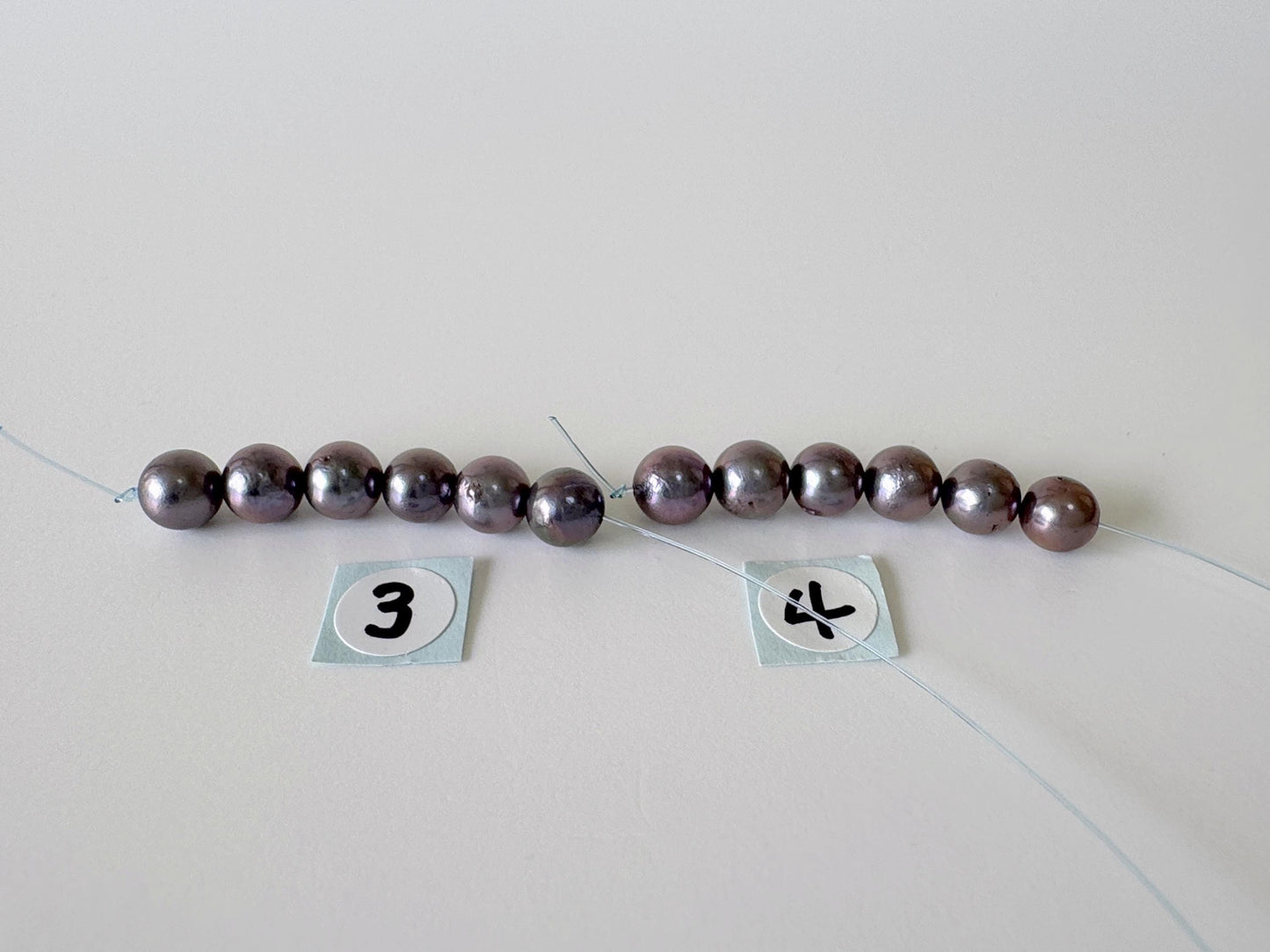 6 Pieces Short Strand of Japanese Peacock Black Akoya Pearl Beads, 5.7-5.9mm, Genuine Akoya Pearl, Cultured in Sea Water