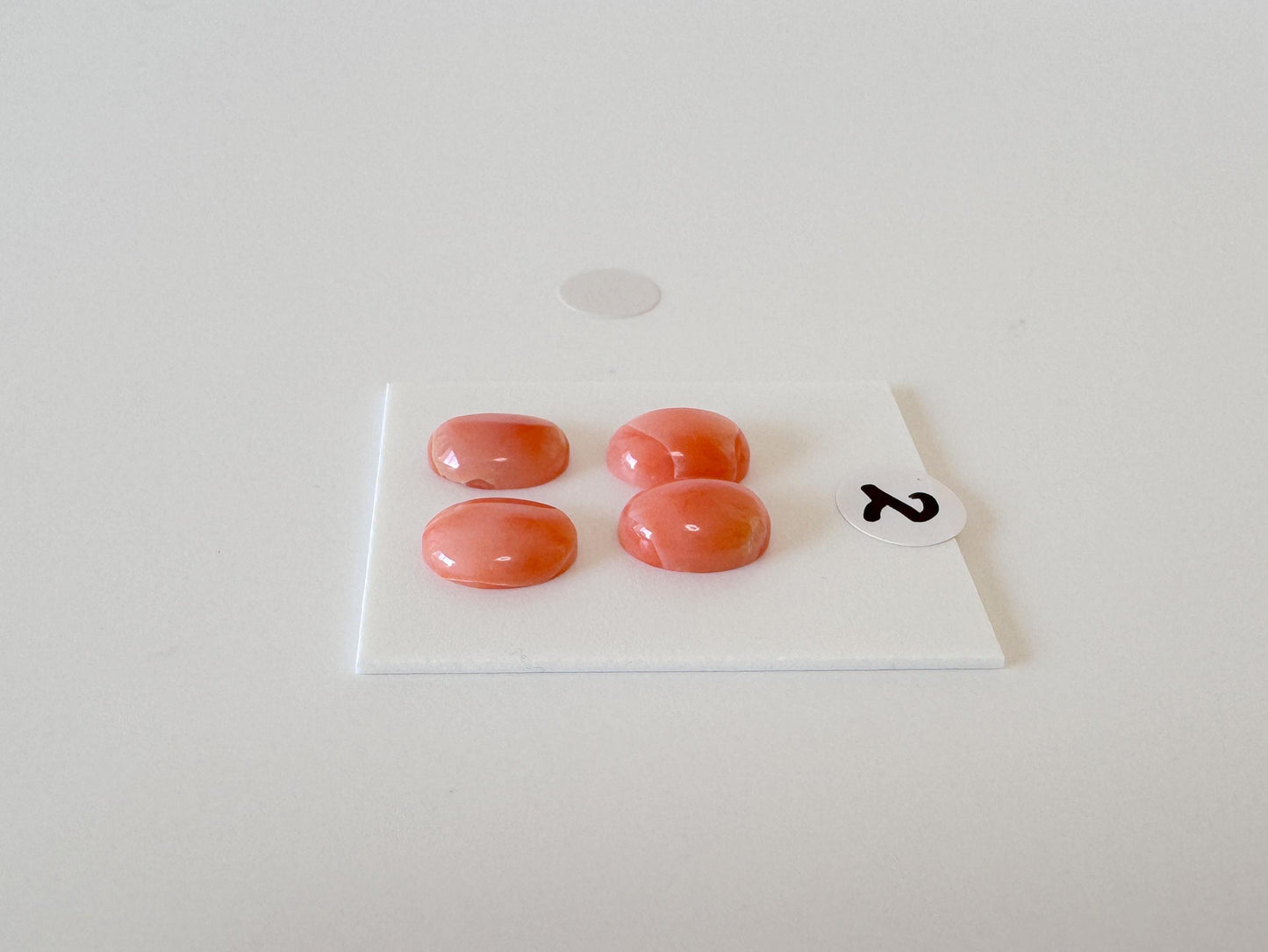 Deep Sea Coral Cabochons: Natural Orange/Pink Oval Gemstones, 9x7mm (4 pcs), Value Priced for Reason