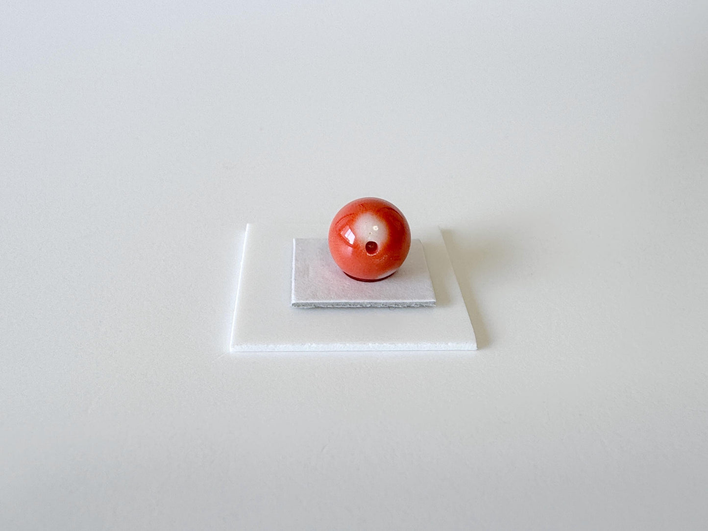 8.7mm Full-hole Natural Momo Coral Round Loose, Orange color coral, Natural color, For jewelry making