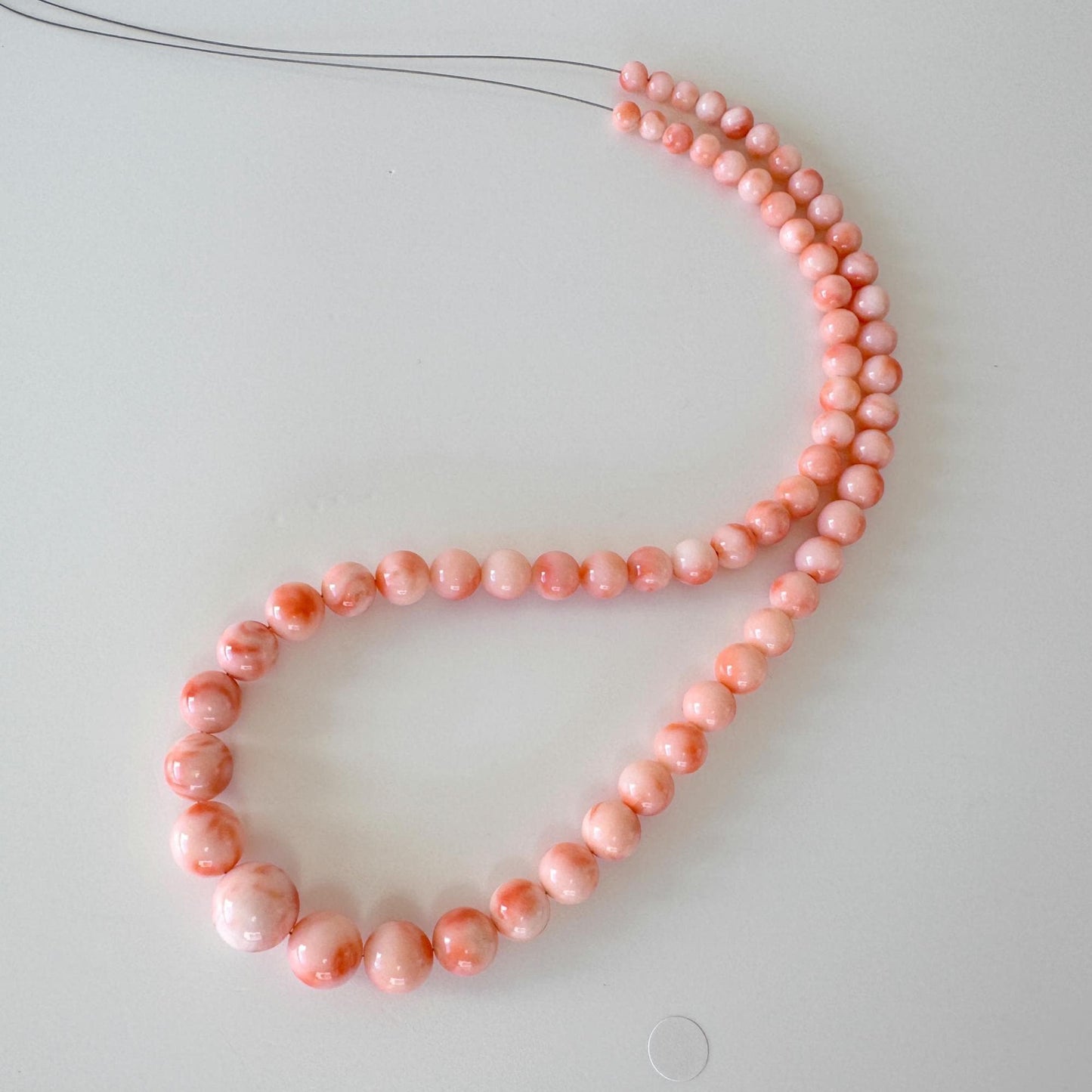 Natural Coral Strand Beads – Genuine Deep Sea Coral Round Beads 4.6-11.3mm, 40cm