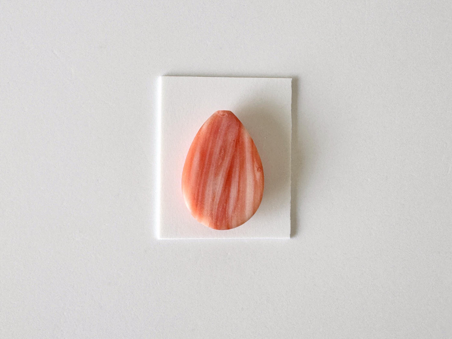 Deep Sea Coral Teardrop Cabochon: Natural Pink, Drilled Hole | Loose Gemstone, Jewelry Making, 21.3x14.7mm