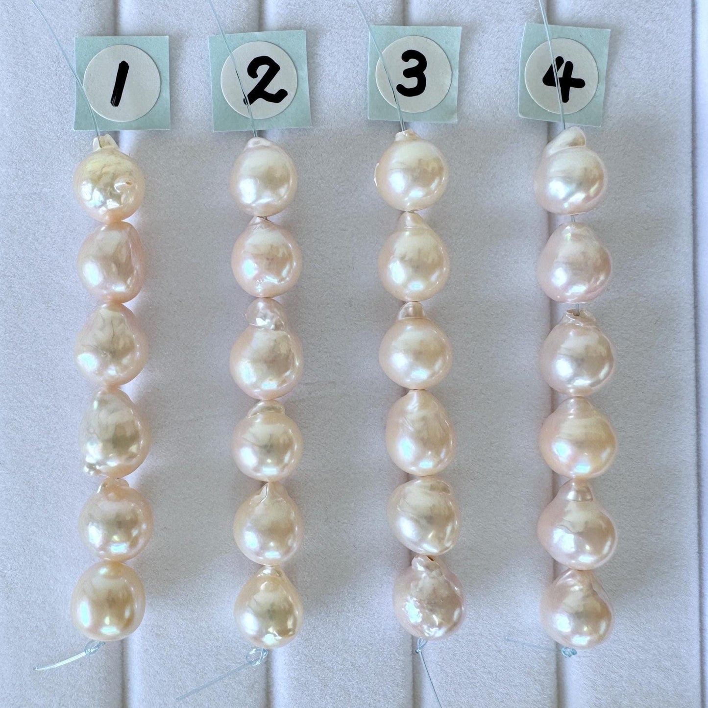 Japanese Akoya Pearl Beads: Baroque Cultured Saltwater Pearls, 7-7.5mm Mini Strand of 6 Pieces (White Pink Overtone, Craft Supplies)
