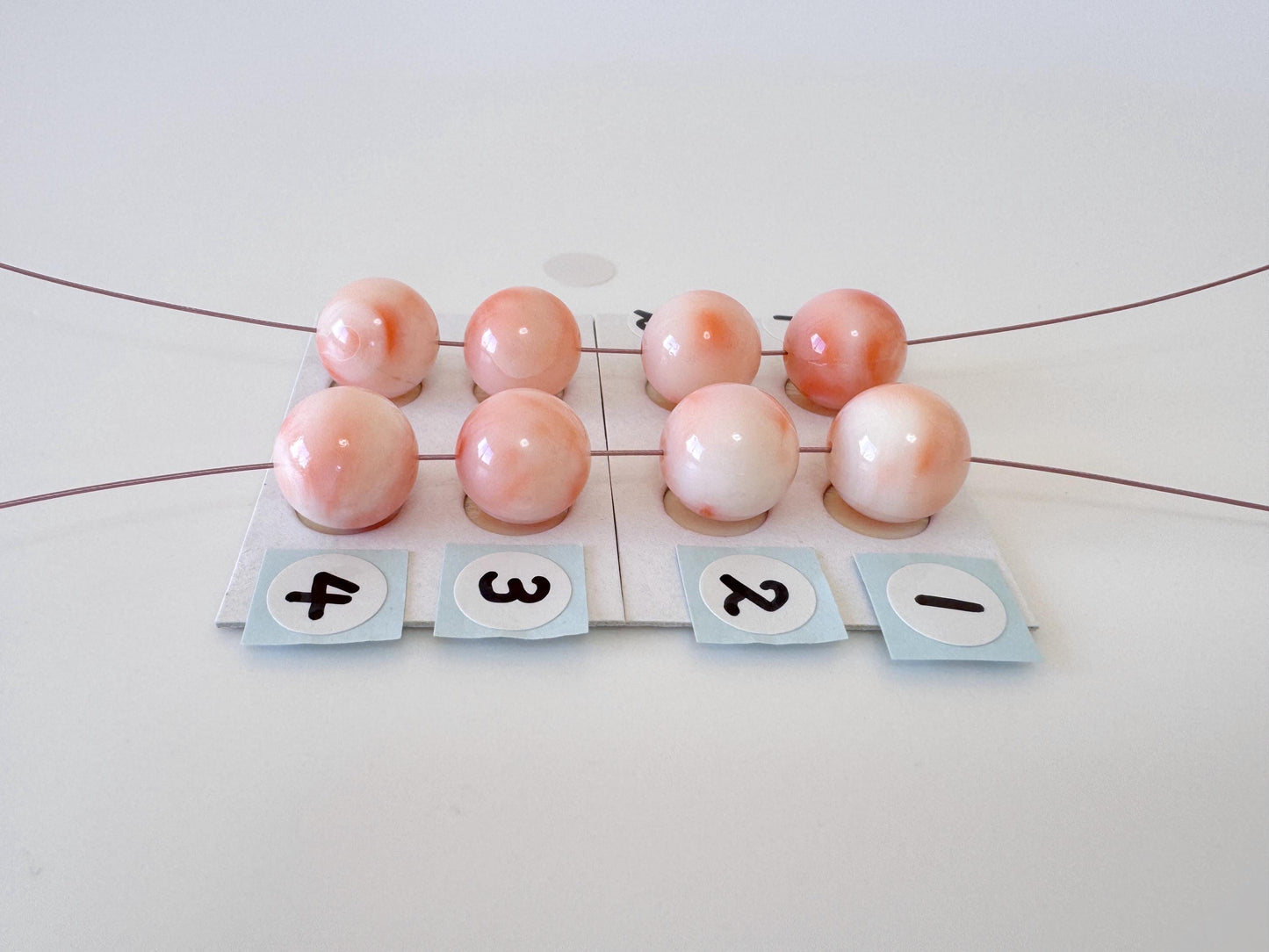 Natural Deep Sea Coral Beads: 10mm Round Full Hole Pair