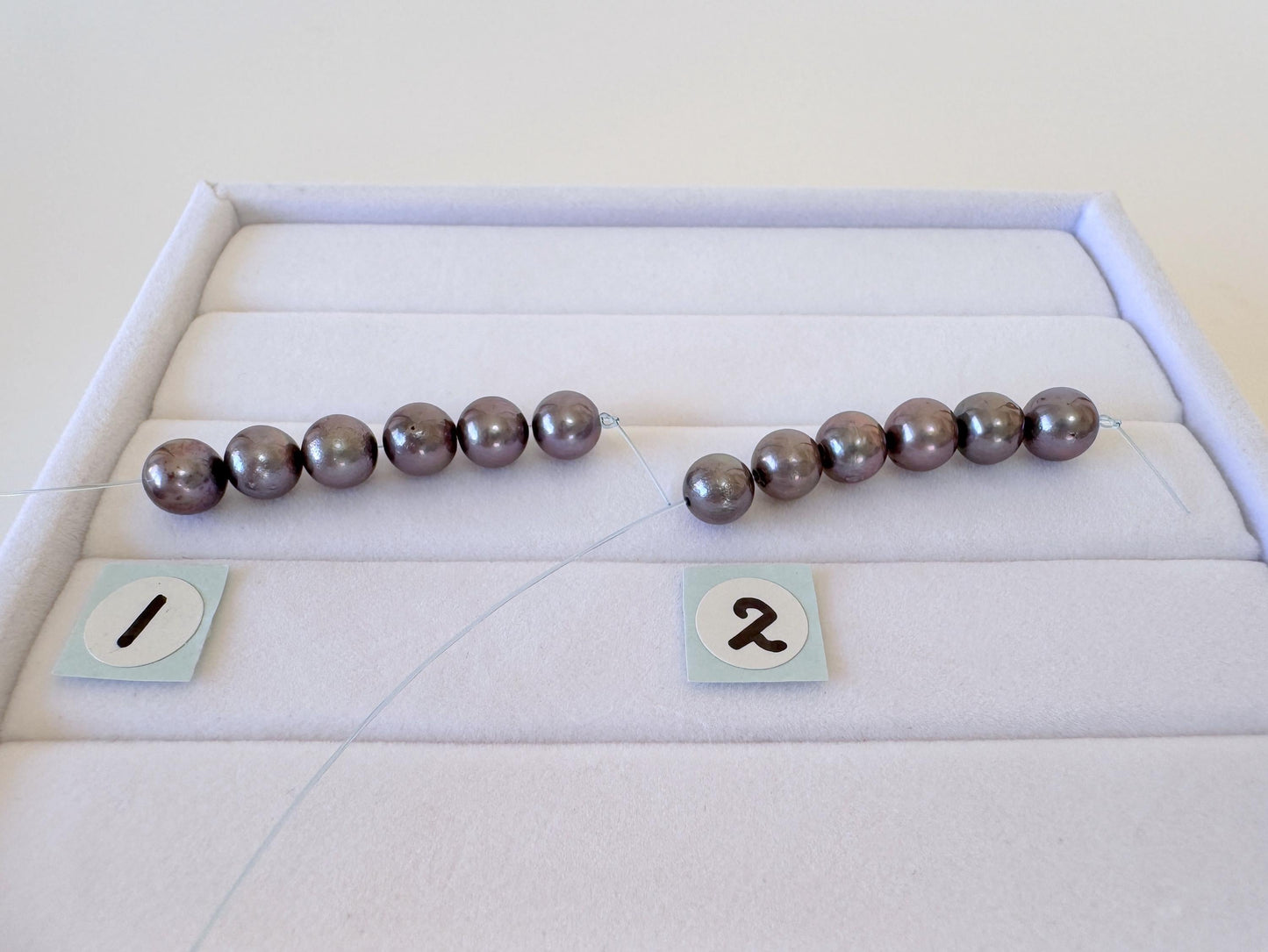 6 Pieces Short Strand of Japanese Peacock Black Akoya Pearl Beads, 5.7-5.9mm, Genuine Akoya Pearl, Cultured in Sea Water