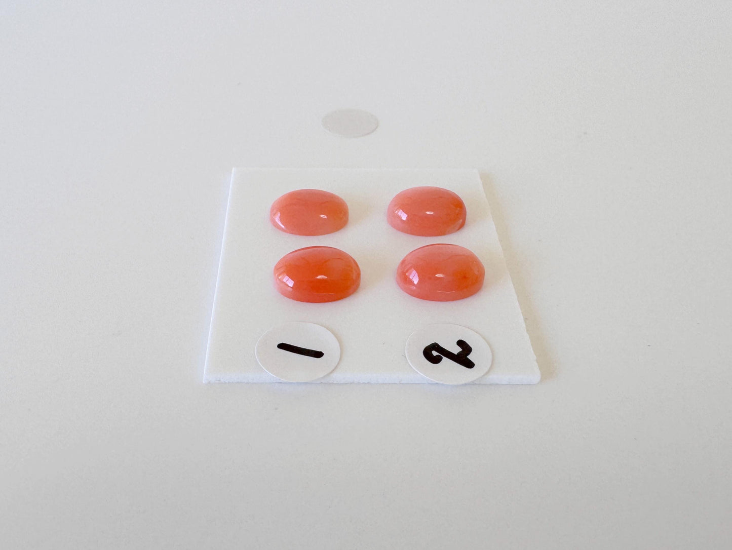 Deep Sea Coral Cabochons: Natural Orange/Pink Oval Gemstones, 9x7mm (Pair)