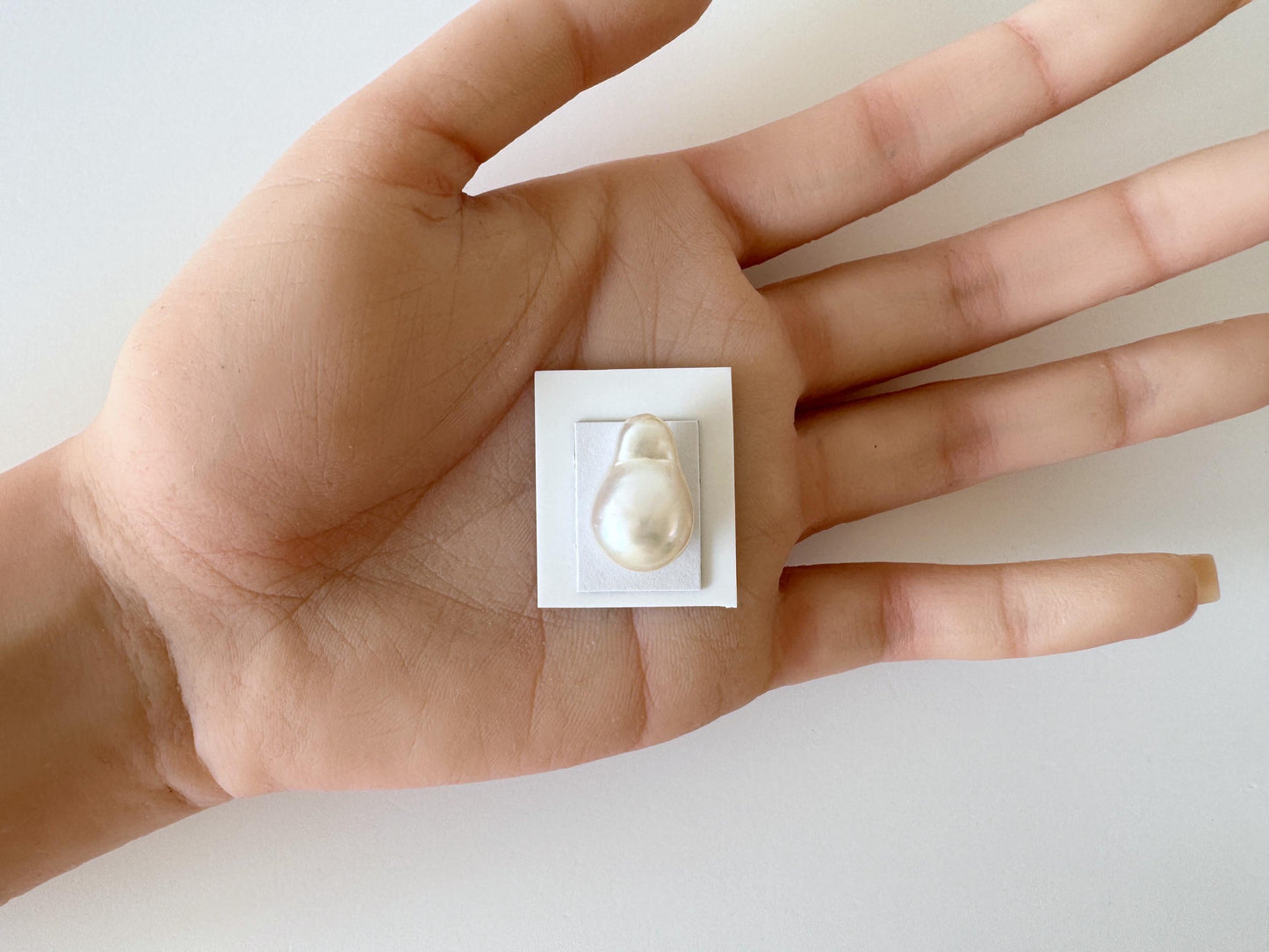 South sea pearl 19x12.6mm, Natural White Color, Half-Drilled Pear shape loose, unused vintage, Salt water pearl
