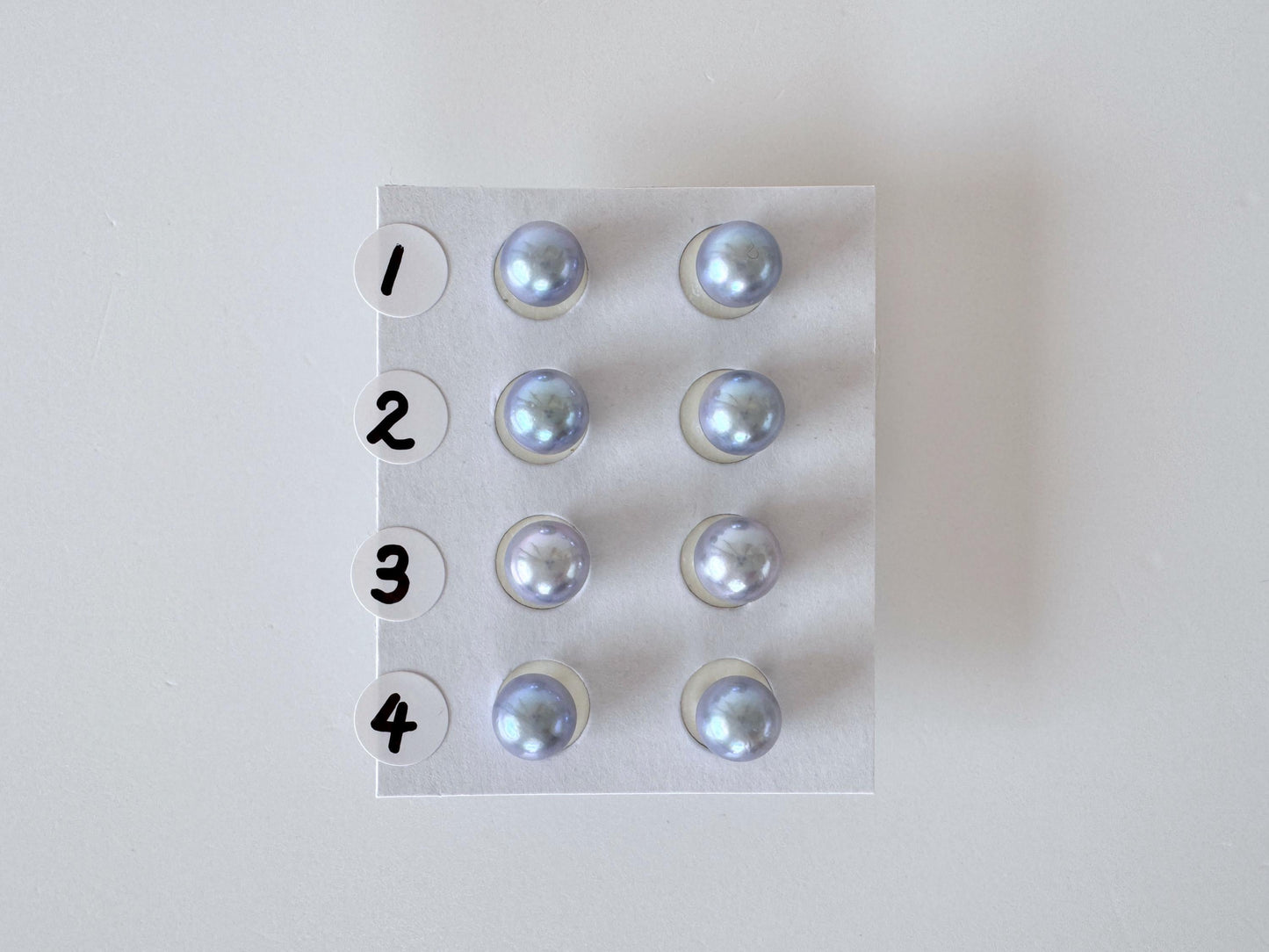 Japanese Akoya Pearl Stud Earrings, Blue Silver Treated (7mm, Titanium Posts, Saltwater Cultured)