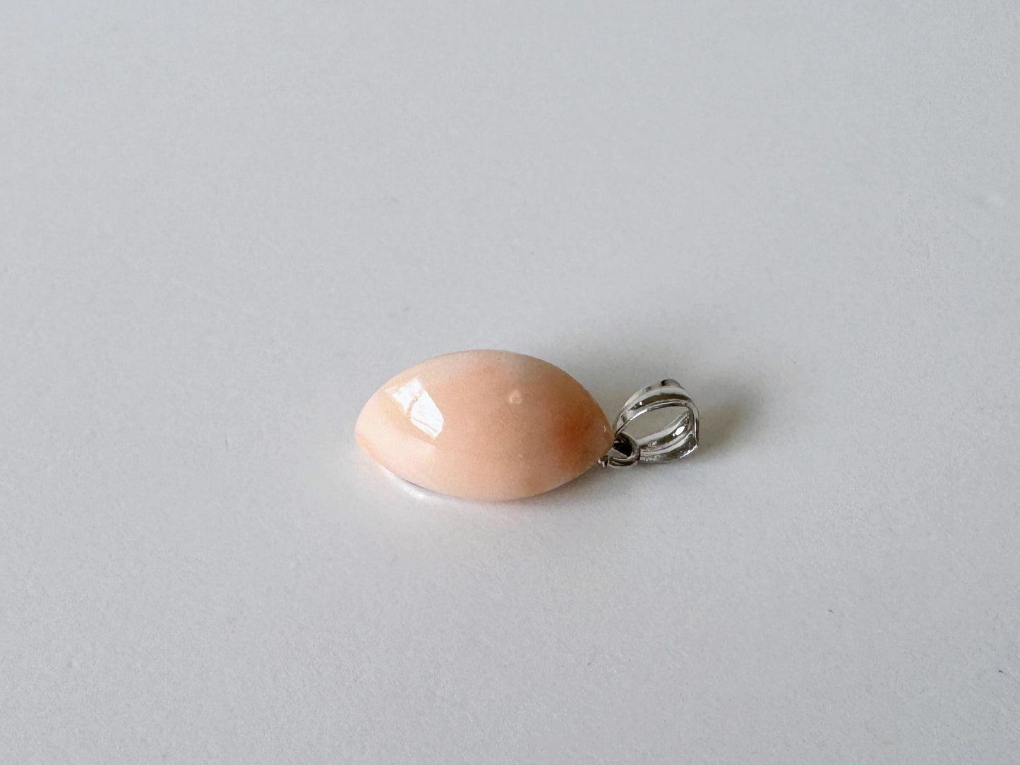 Coral Pendant Unique Shaped Natural Deep Sea Coral: Pink / Angel Skin Tones, German Silver  (Nickel Silver) Bail (15.7x9.4mm, Jewelry)