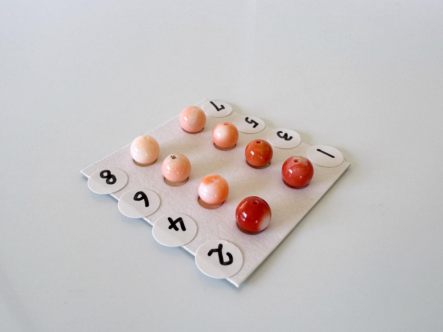6-6.5mm Half Drilled Natural Japanese Momo/Pink Momo Coral Round Loose, Orange/Pink coral, for earring sets, natural color, price per piece