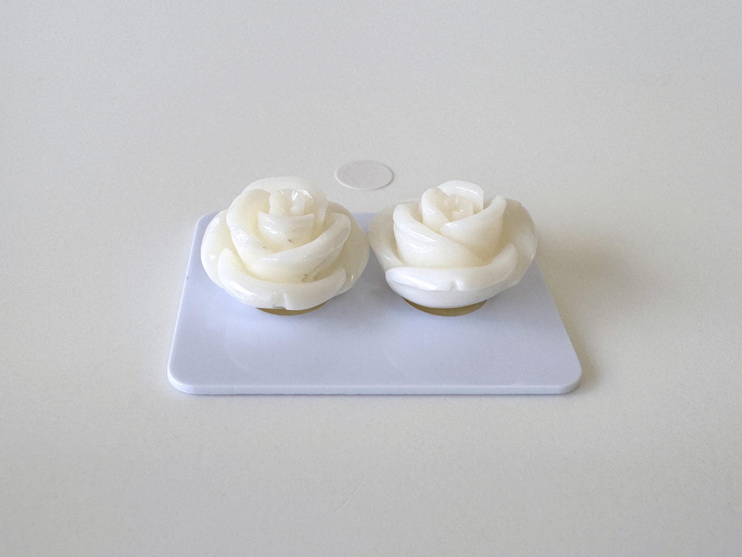 Natural White Coral Rose Loose Pair, 17mm, White Color Rose, Natural Color Coral Rose, Price per Pair, Genuine Precious Coral