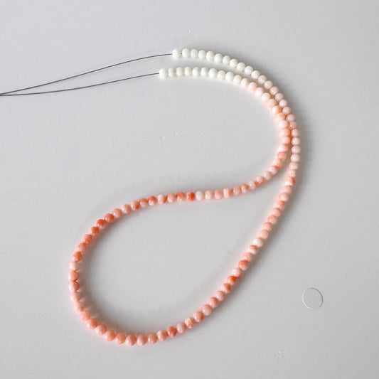 Natural Coral Strand Beads, Deep Sea Coral Round 4mm, Pink White Orange (42cm Length, Genuine Coral for Jewelry Making)