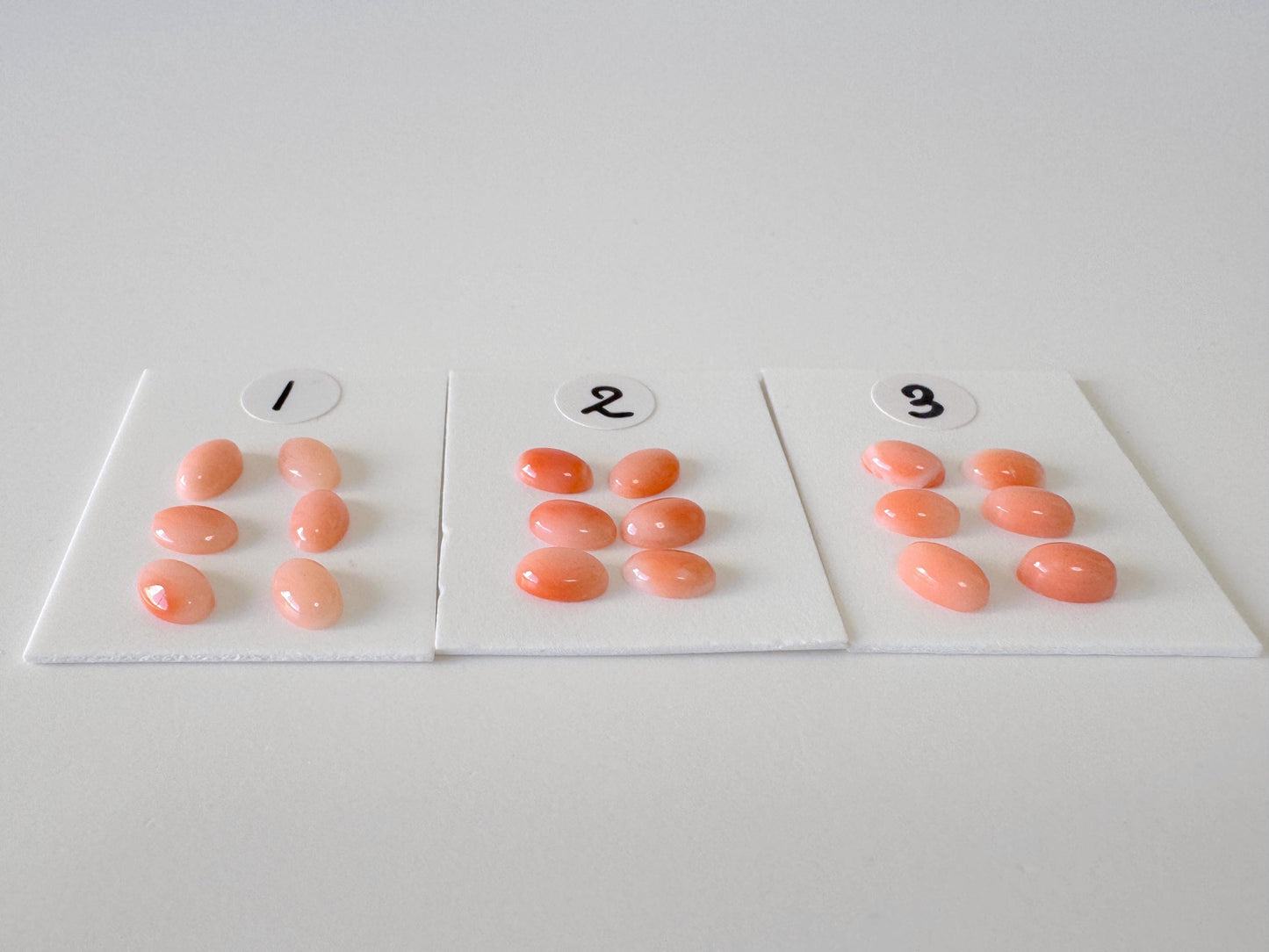 Deep Sea Coral Cabochons: Natural Pink Orange Oval - 6x4mm Gemstones, Set of 6, Jewelry Making Supplies