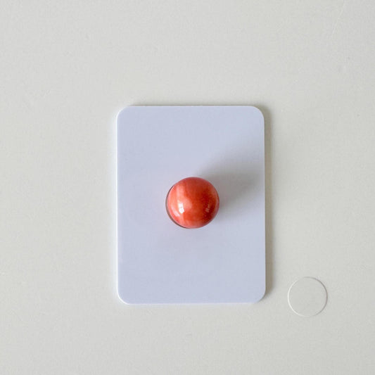 Natural Momo Coral Round Beads: 9.9mm Orange Gemstones, Half-Drilled Hole | Natural Color, Jewelry Supplies, Craft Use