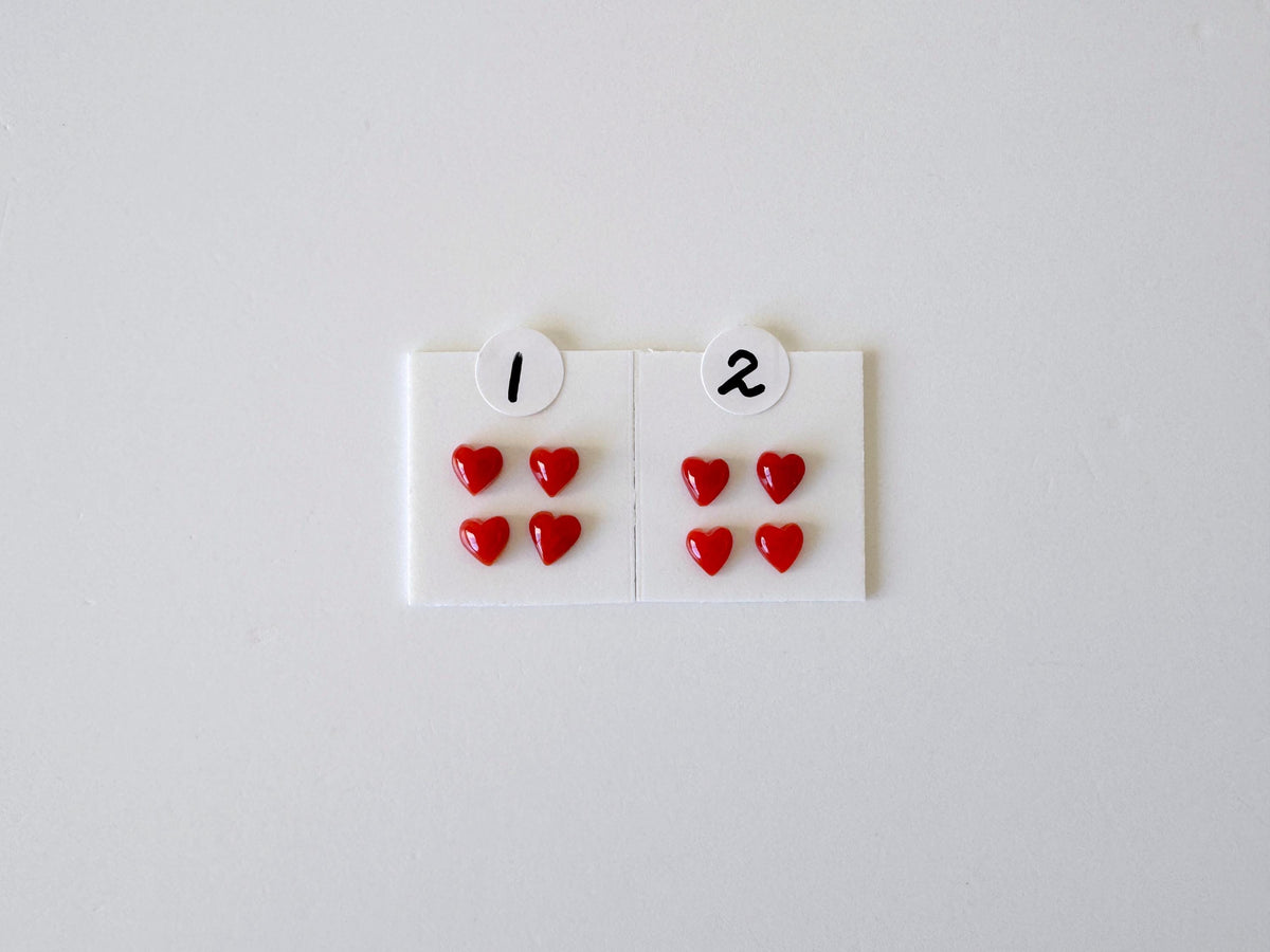 Natural Japanese red(Aka) coral tiny heart shape cabochon with half-drilled hole at back, Natural Color, Price per set of 4 pcs