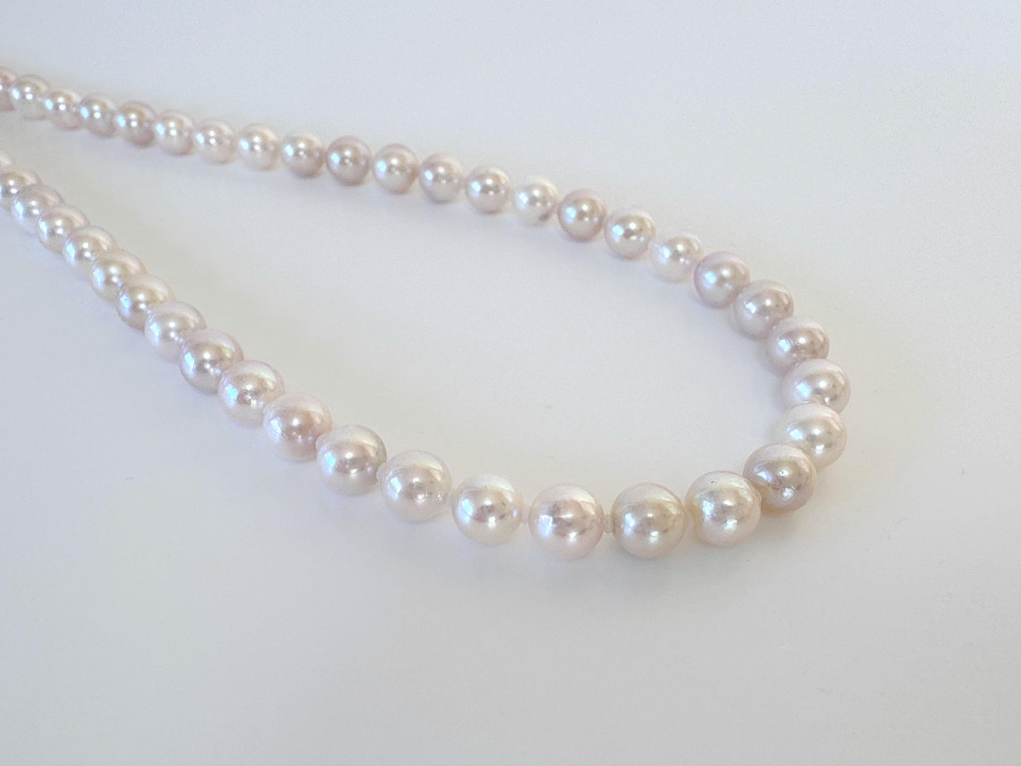 Japanese Akoya Pearl Necklace, 6.5-7mm, Silver Clasp, 45cm