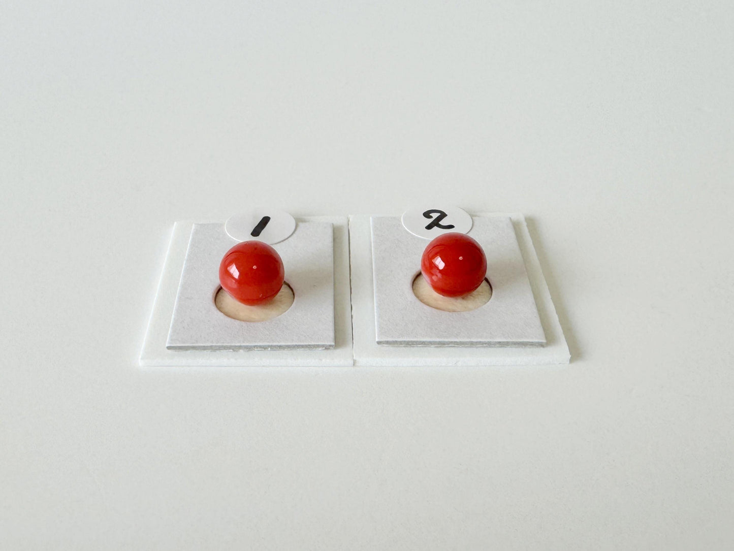Japanese Red Coral Round Loose, Aka Coral Round Loose 6.5mm with Half-Drilled Hole, for Jewelry Making, Price per Piece