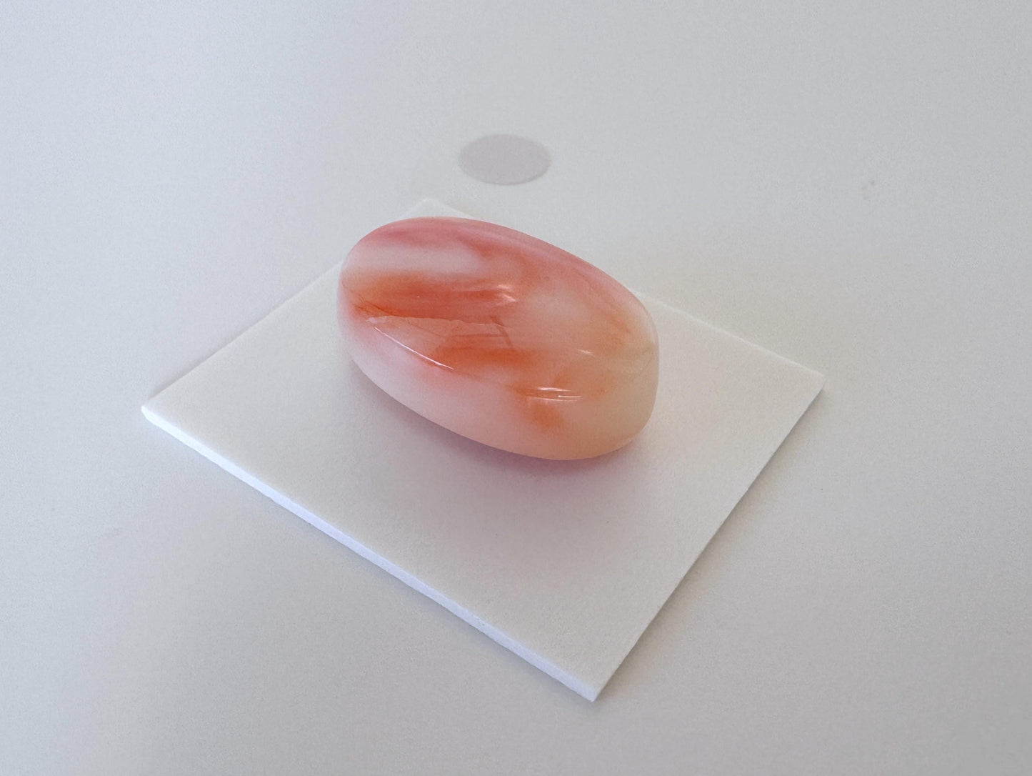 Natural Deep Sea Coral Cabochon, Pink/White/Orange Oval, 22.5x15.5mm