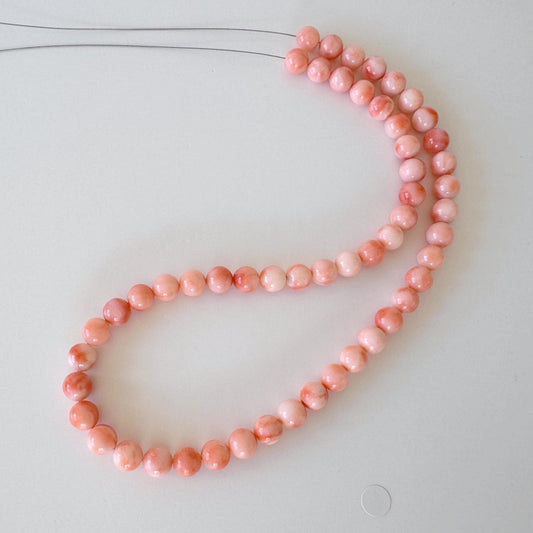 Natural Coral Beads | Genuine Deep Sea Coral 7.5-7.9mm Round Strand for Handmade Jewelry Making, 15.9in