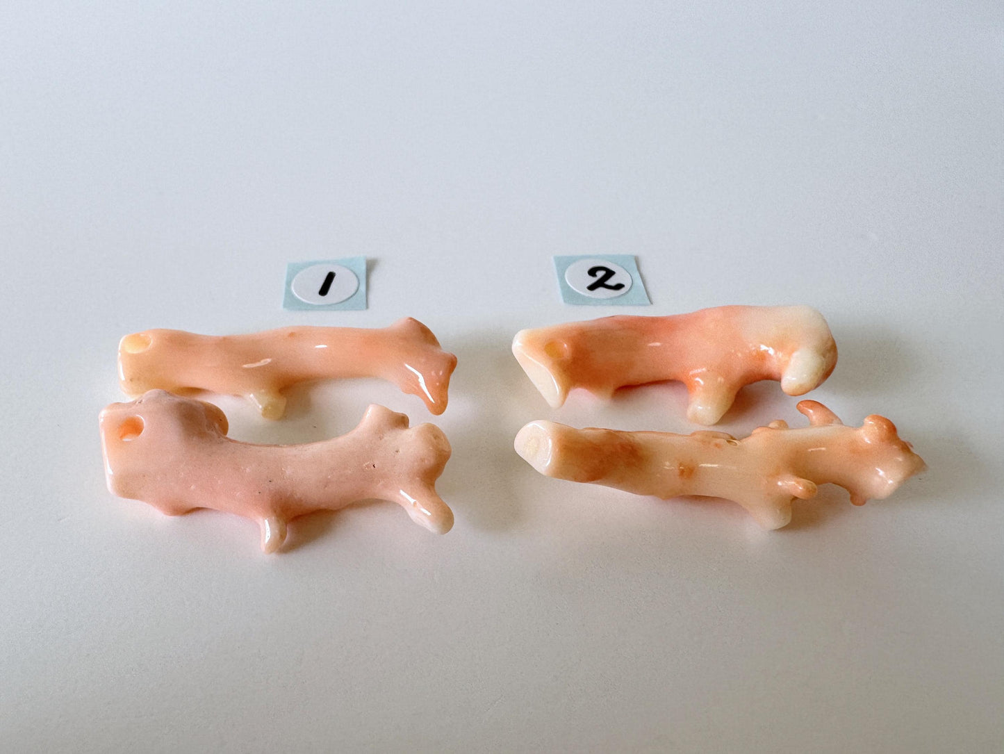 Pink Coral Branch Natural Deep Sea, Genuine Coral (Loose Set of 2, 30-35mm, Drilled Holes, Jewelry Supplies)
