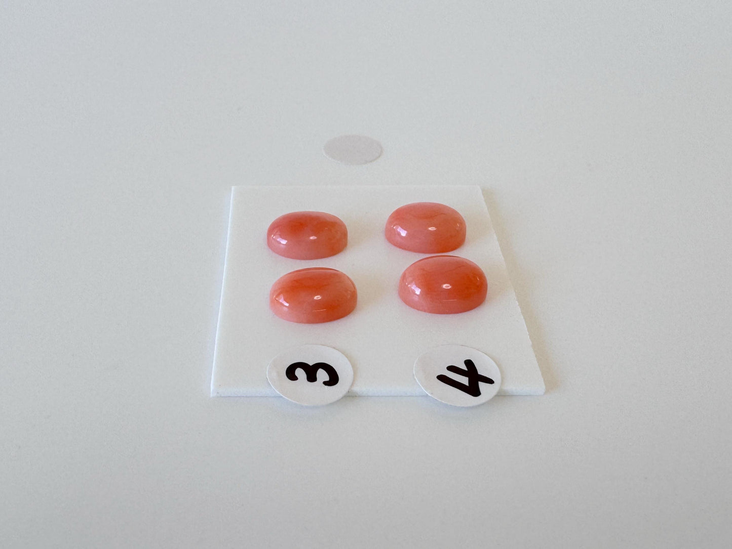 Deep Sea Coral Cabochons: Natural Orange/Pink Oval Gemstones, 9x7mm (Pair)