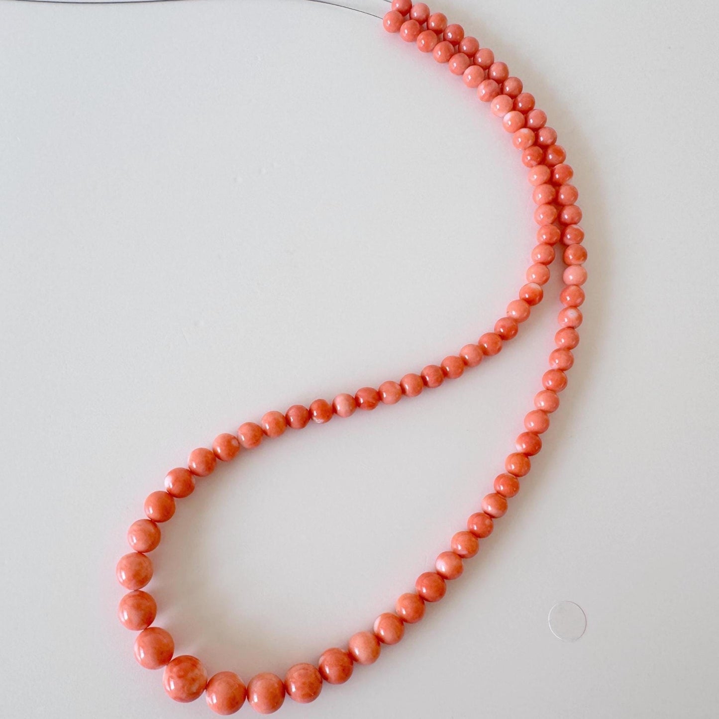 Natural Momo Coral Strand - Orange Round Coral Beads 5-8.9mm, 16 Inch Jewelry Making