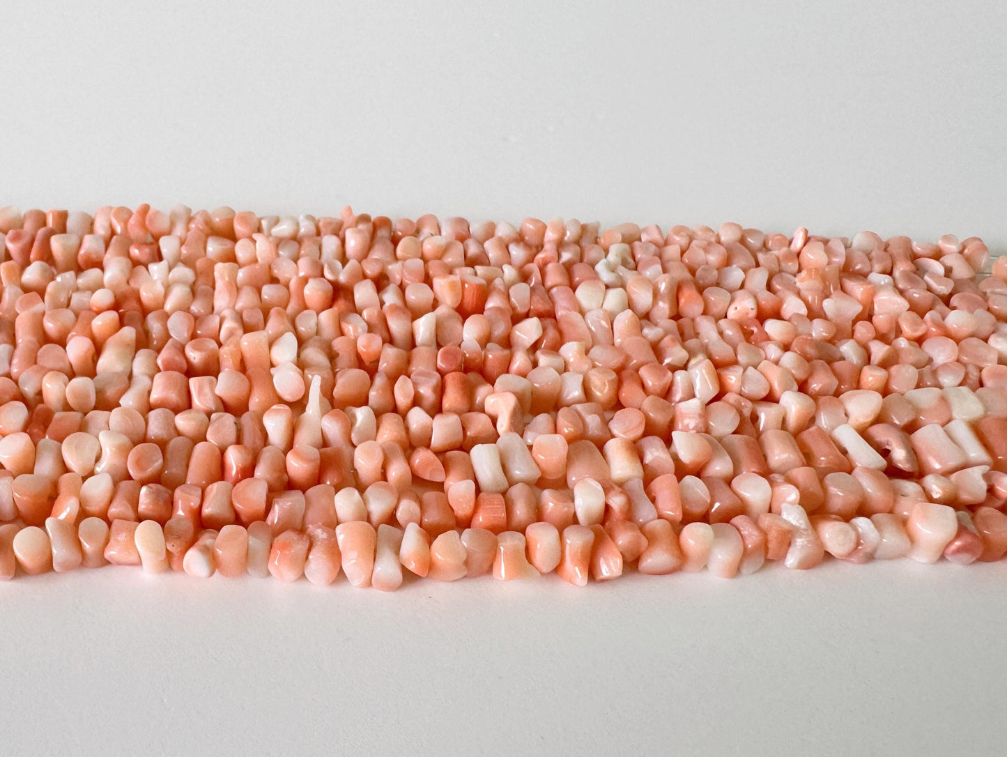 Natural Coral Strand - Pink/Orange Deep Sea Branch - Genuine Coral Beads, 15.7 Inch Length, Jewelry Making Supplies