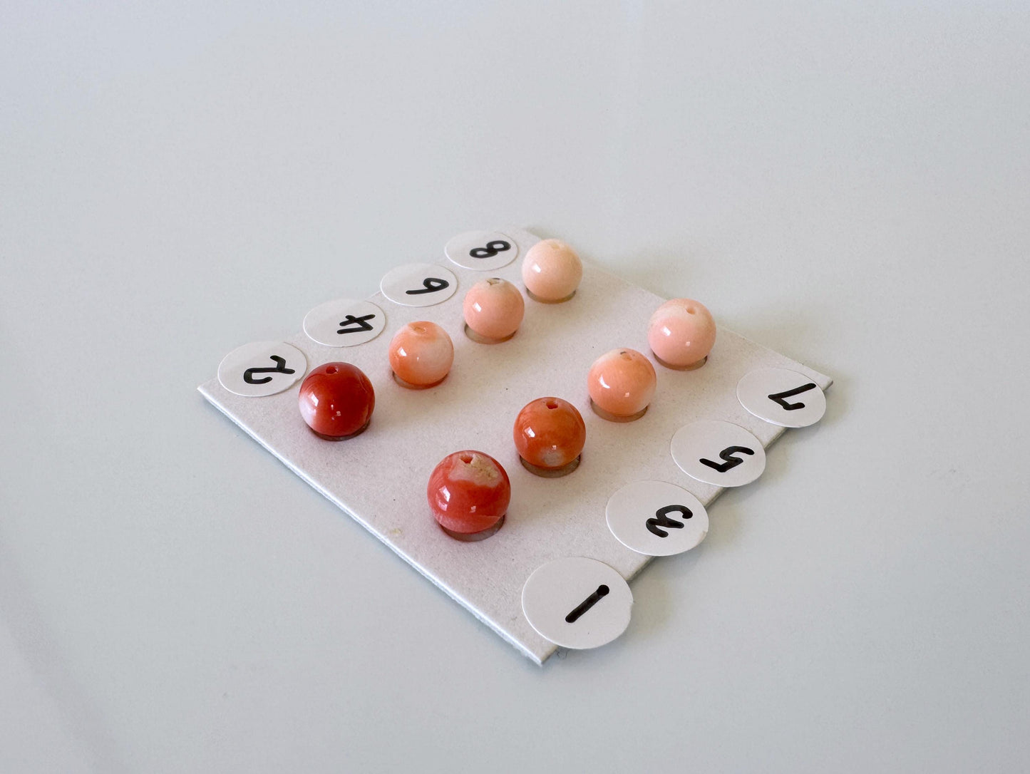 6-6.5mm Half Drilled Natural Japanese Momo/Pink Momo Coral Round Loose, Orange/Pink coral, for earring sets, natural color, price per piece