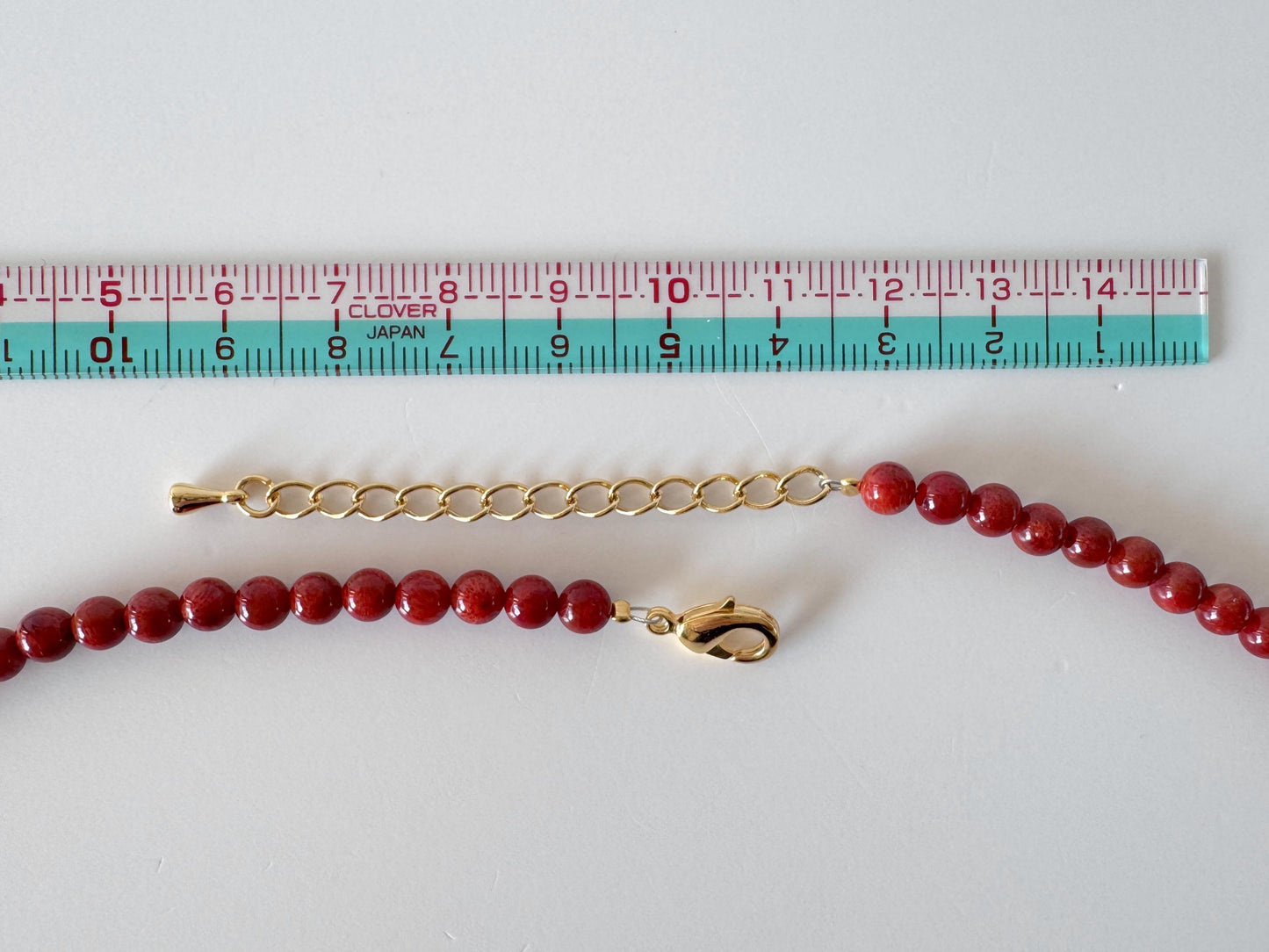 Sponge Coral Necklace with Oval Pendant, Dark Red, Brass Hook & Adjuster, Bail