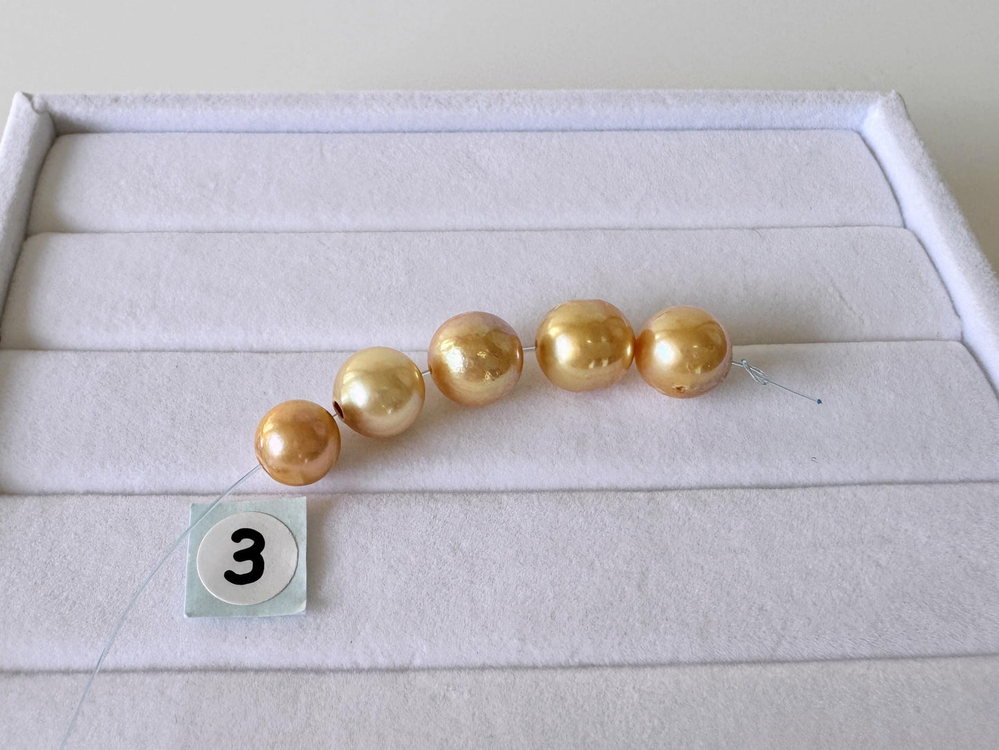 Japanese Golden Akoya Pearl Beads: Semi-Baroque 7.1-8.6mm - Color Treated, Saltwater Cultured, Mini Strand Jewelry Supplies, 5 Pieces