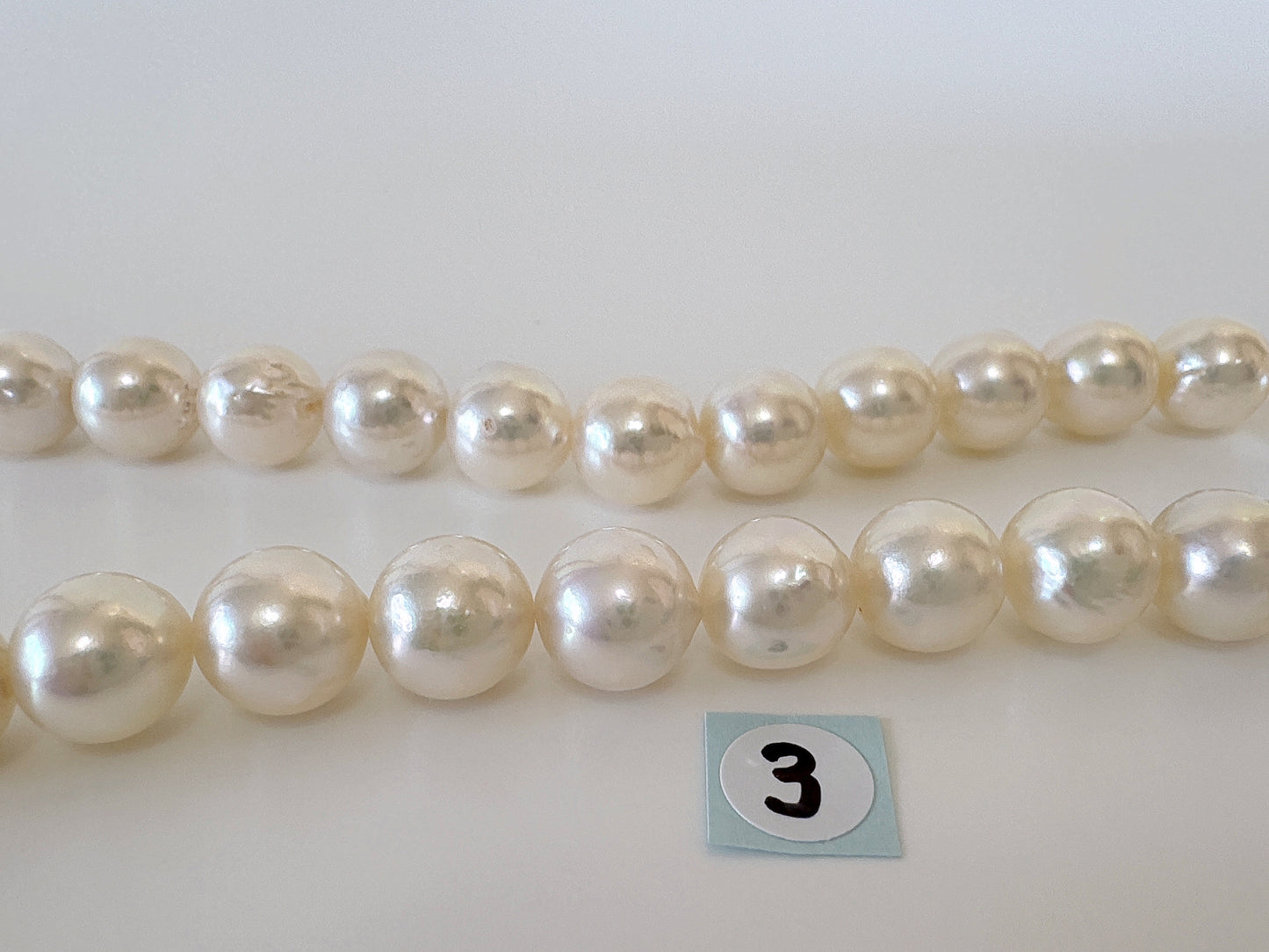 9-9.5mm Japanese Cream White Akoya Pearl, Genuine Akoya Pearl, Full Strand, 40cm , 16", Salt water pearl