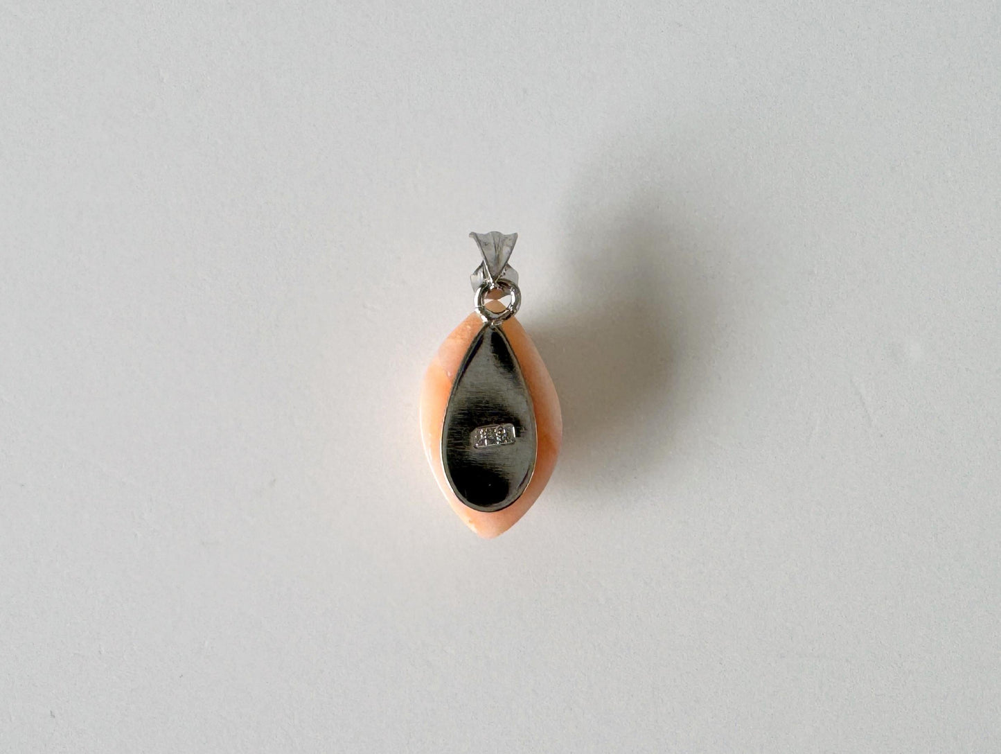 Coral Pendant Unique Shaped Natural Deep Sea Coral: Pink / Angel Skin Tones, German Silver  (Nickel Silver) Bail (15.7x9.4mm, Jewelry)