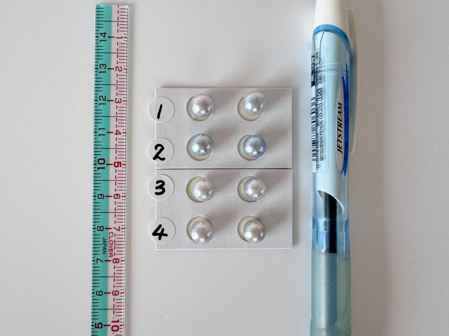 Akoya Pearls Loose Natural Blue/Silver Half-Drilled: 7-7.5mm, Japanese Cultured Saltwater Beads, Pair Pricing | Jewelry Supplies