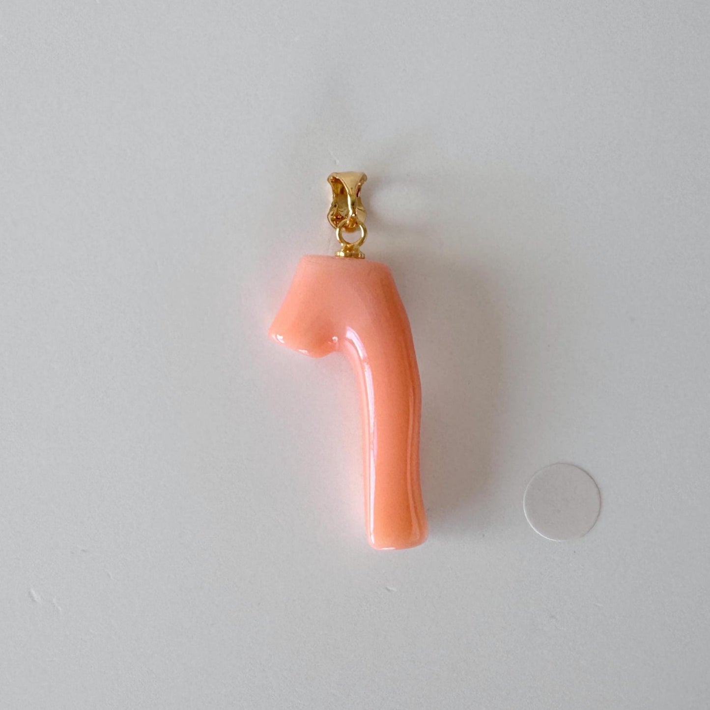 Natural Deep Sea Coral Branch Pendant: Gold-Plated Silver Bail, 28mm