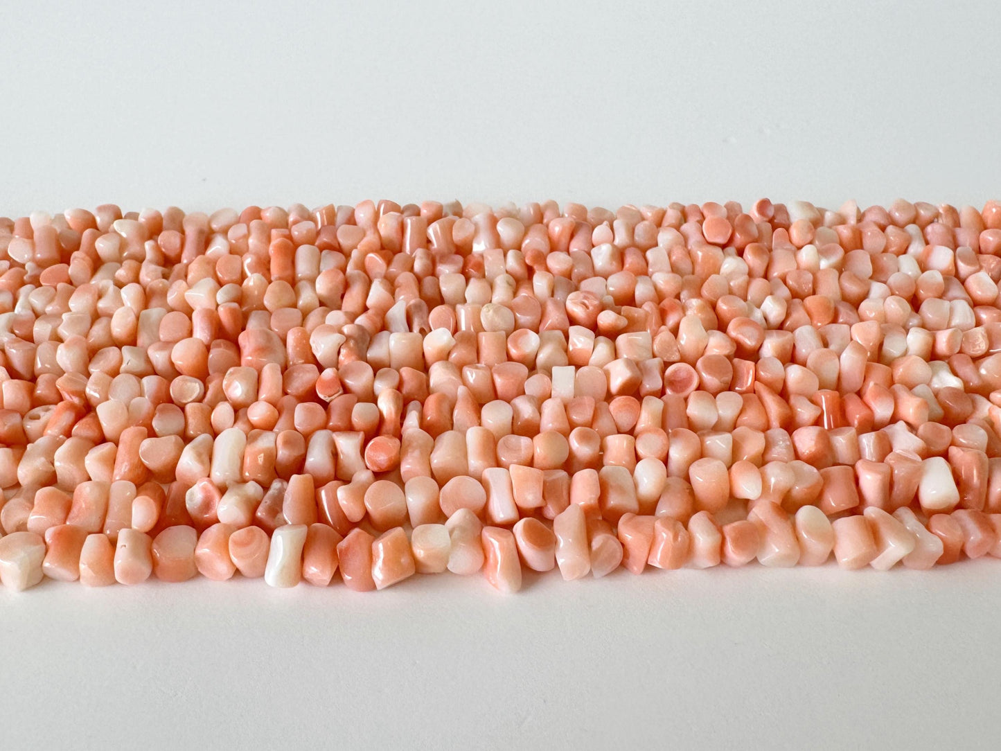 Natural Coral Strand - Pink/Orange Deep Sea Branch - Genuine Coral Beads, 15.7 Inch Length, Jewelry Making Supplies