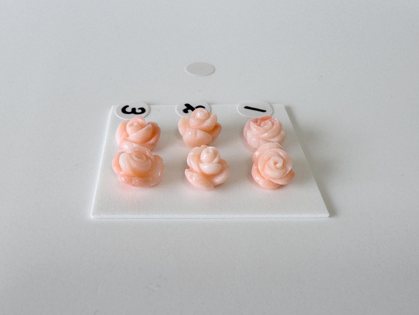 Deep Sea Coral Rose Carvings 9-10mm: Pink Coral Jewelry Making Pair